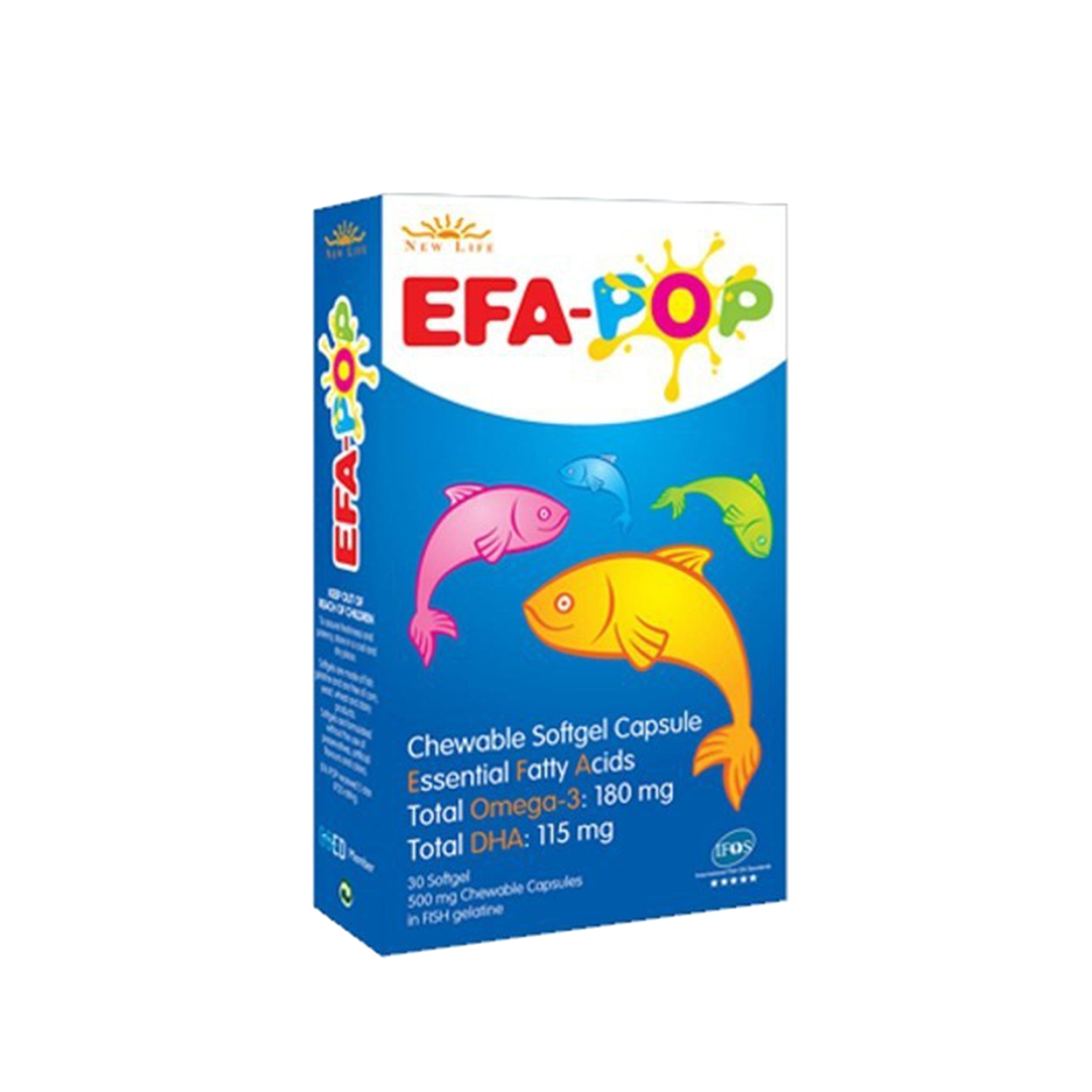 New Life Efa Pop DHA ve D3 Vitamin İçeren Çiğnenebilir Çocuk Takviye Edici Gıda 60 Tablet