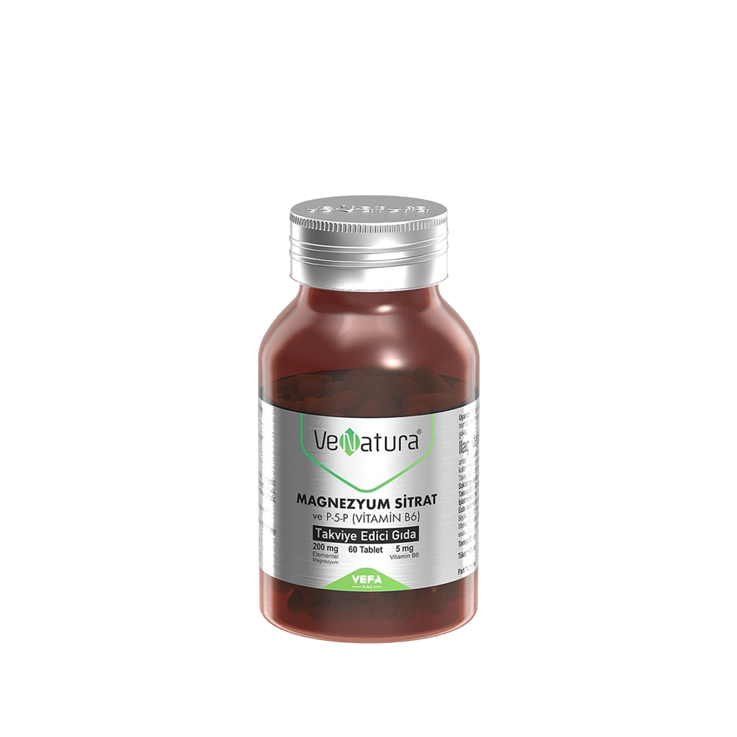 VeNatura Magnezyum Sitrat Vitamin B6 Takviye Edici Gıda 60 Tablet