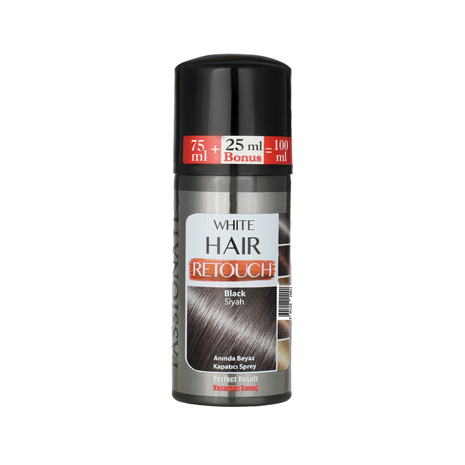 Passionate Anında Beyaz Kapatıcı Sprey Siyah 100 ml