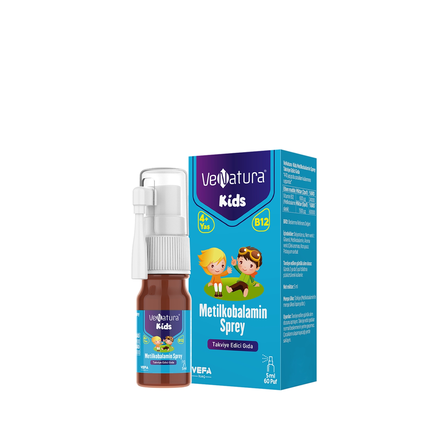 VeNatura Kids B12 Metilkobalamin Sprey Takviye Edici Gıda 5ml