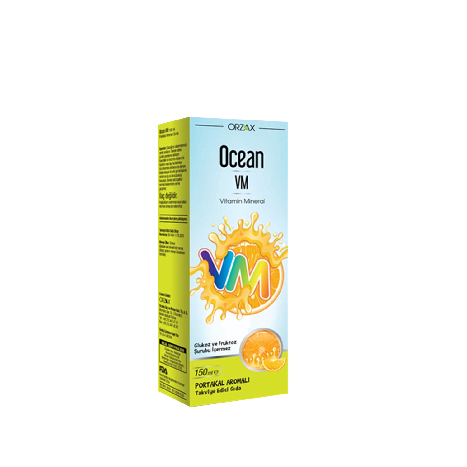 Orzax Ocean VM Vitamin Mineral Portakal Aromalı Şurup 150ml