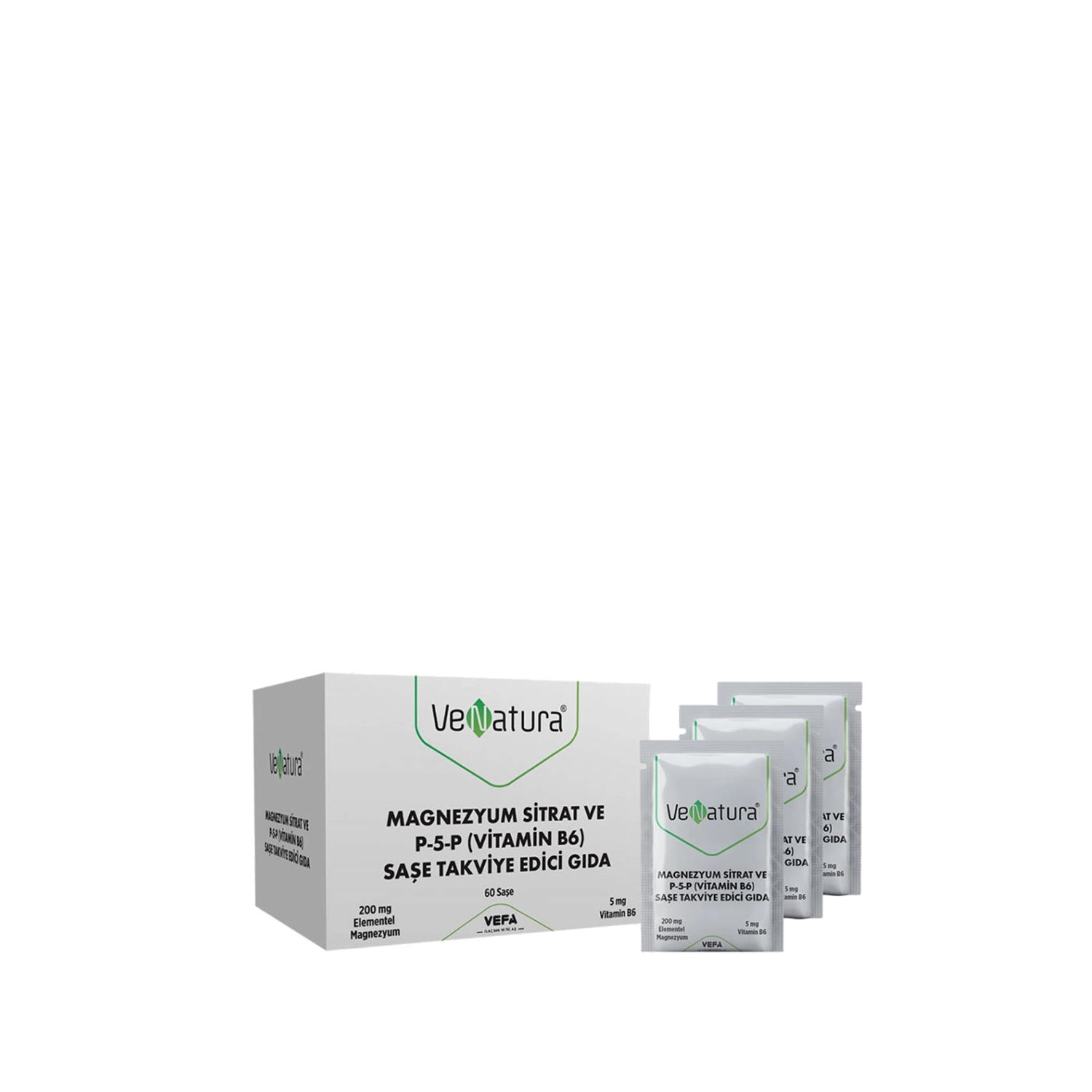 VeNatura Magnezyum Sitrat P-5-P Vitamin B6 60 Saşe
