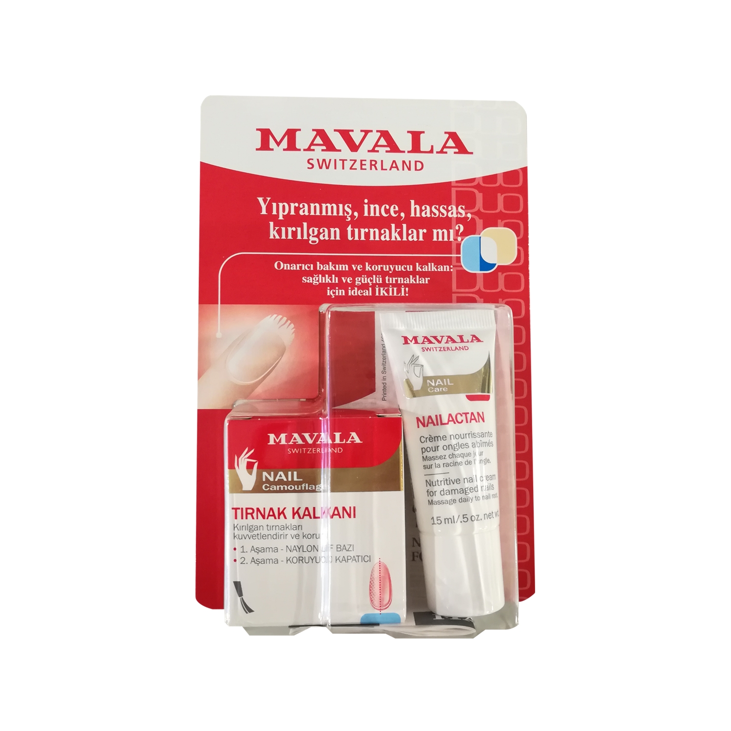 Mavala Nail Shield Tırnak Kalkanı 2x5ml + Nailactan Besleyici Tırnak Kremi 15ml