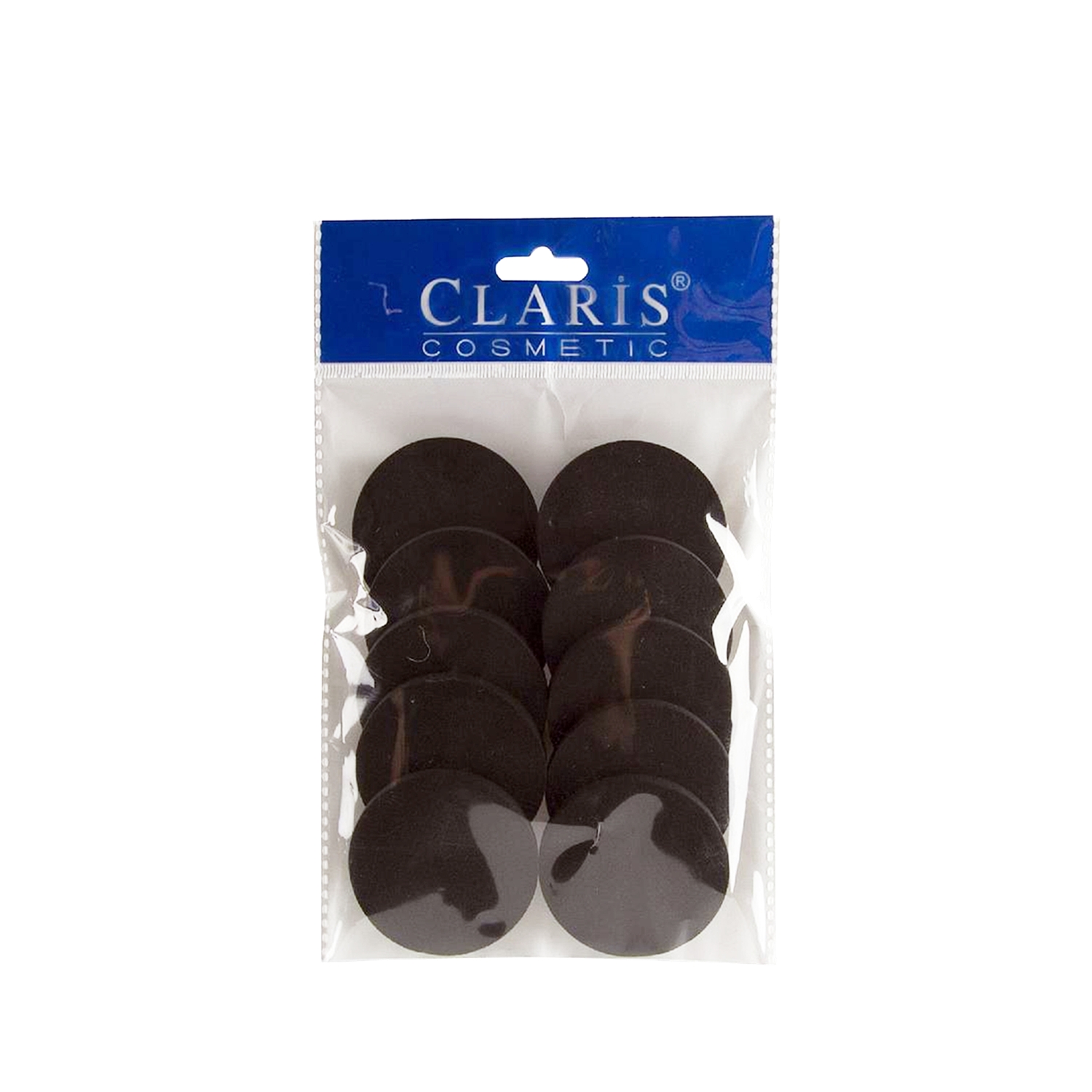 Claris Latex 10'lu Yuvarlak Siyah Makyaj Süngeri