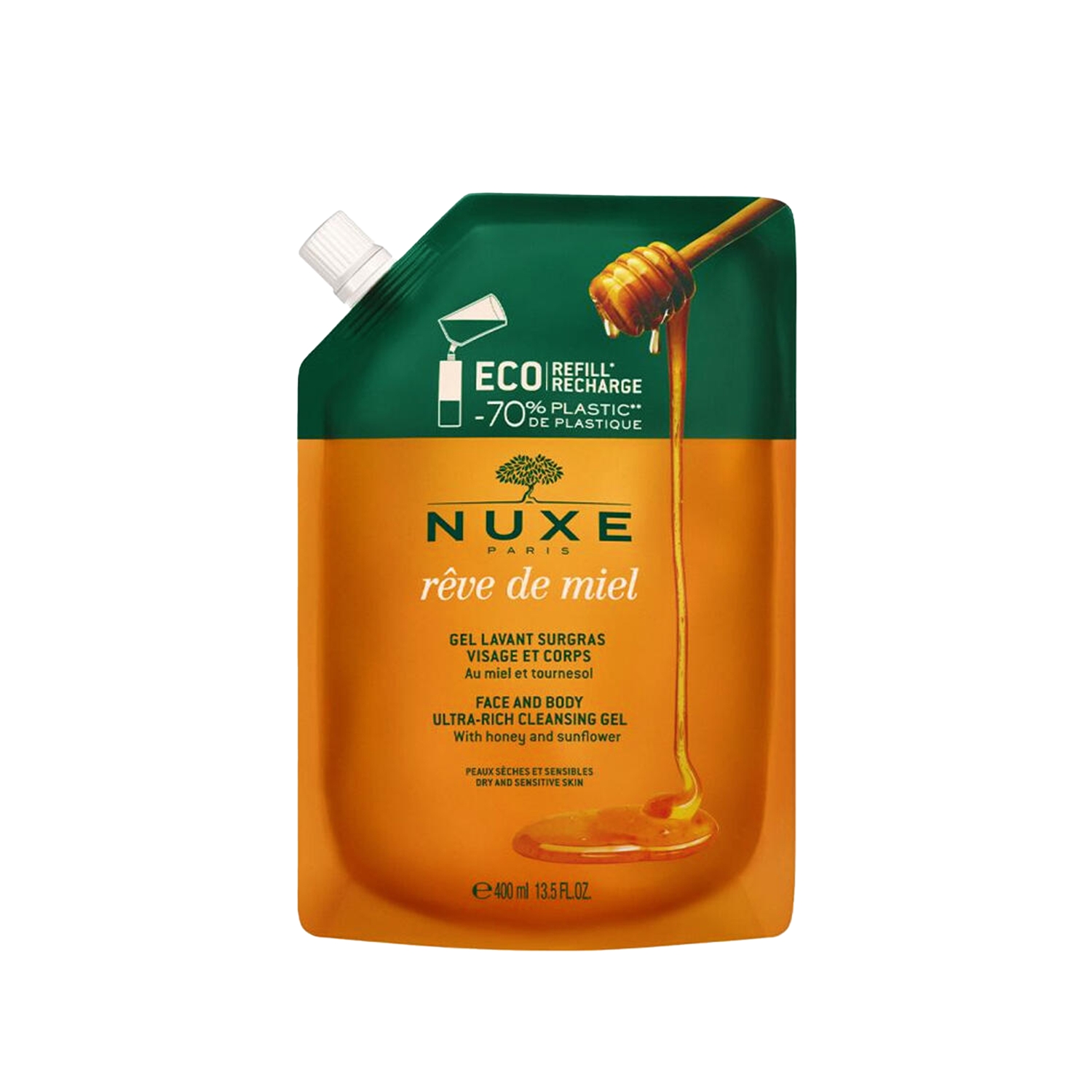 Nuxe Reve De Miel Face Body Ultra Rich Clean Gel Yüz ve Vücut Temizleyici Eko Paket 400 ml