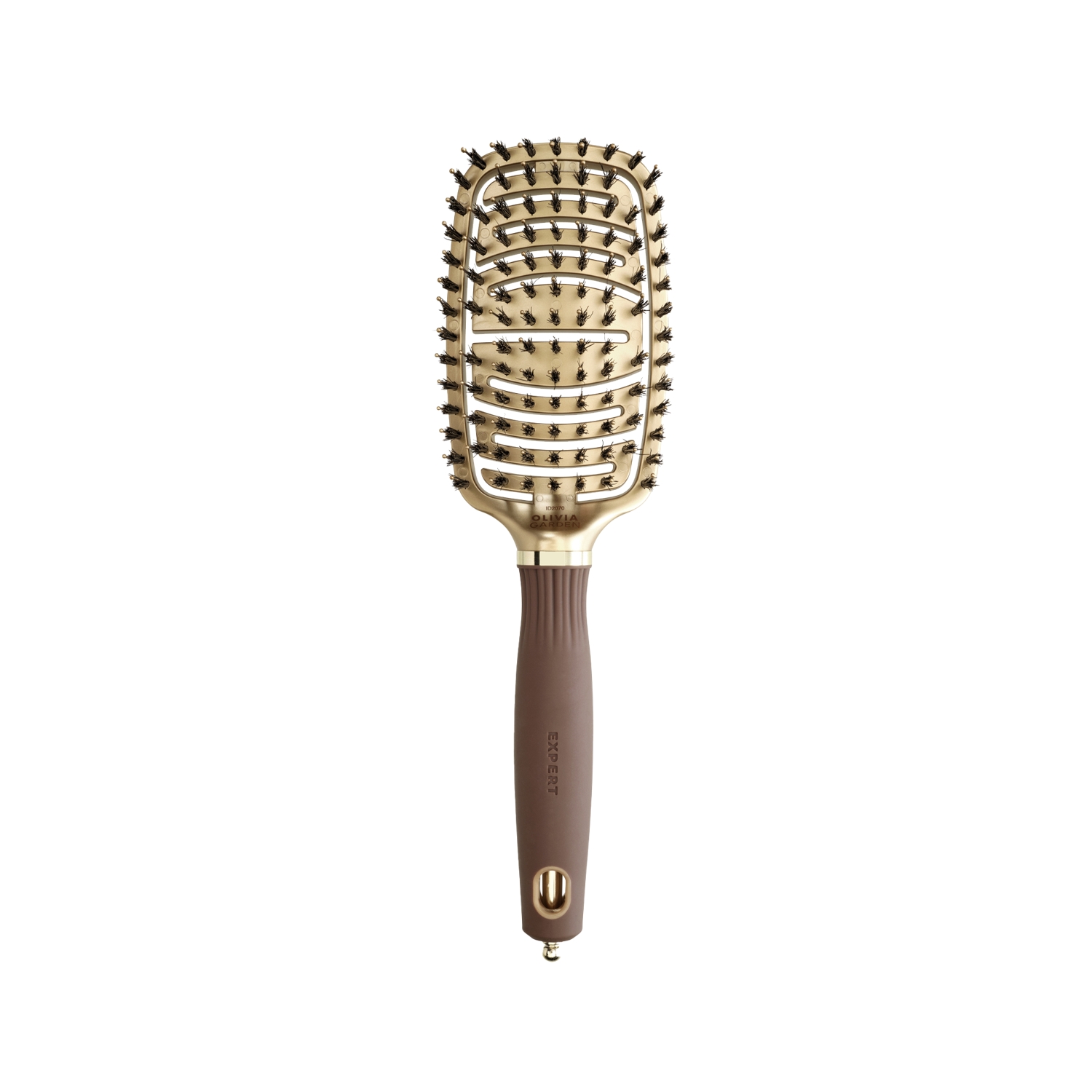 Olivia Garden Expert Care Flex Boar Nylon Bristles Altın ve Kahverengi Saç Fırçası