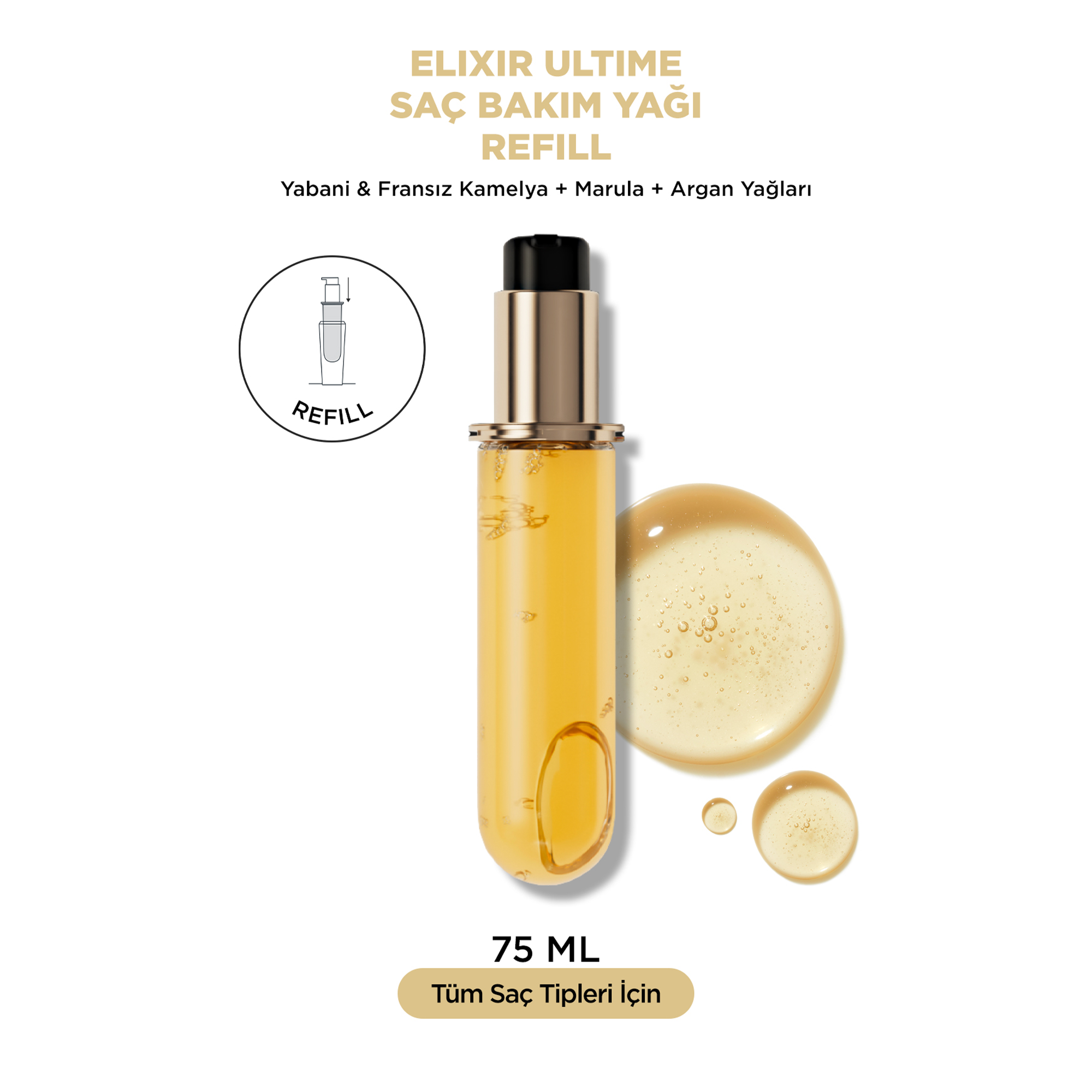 Kerastase Elixir Ultime L'Huile Originale Saç Yağı Refill 75 ml Değiştirilebilir Şişe