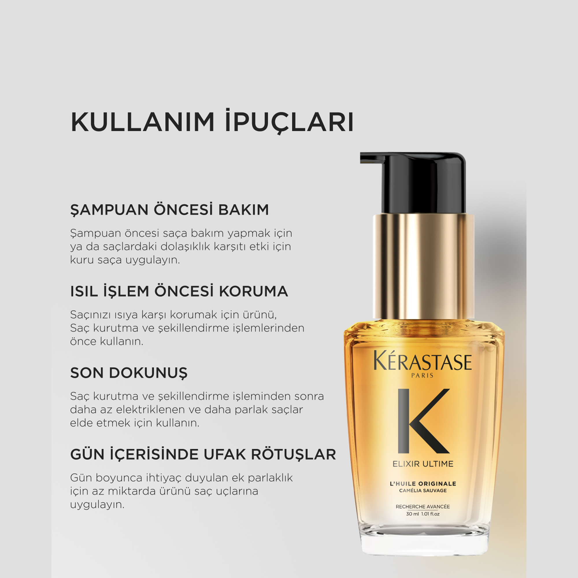 Kerastase Elixir Ultime L'Huile Originale Saç Yağı Seyahat Boy Kullanım İpuçları