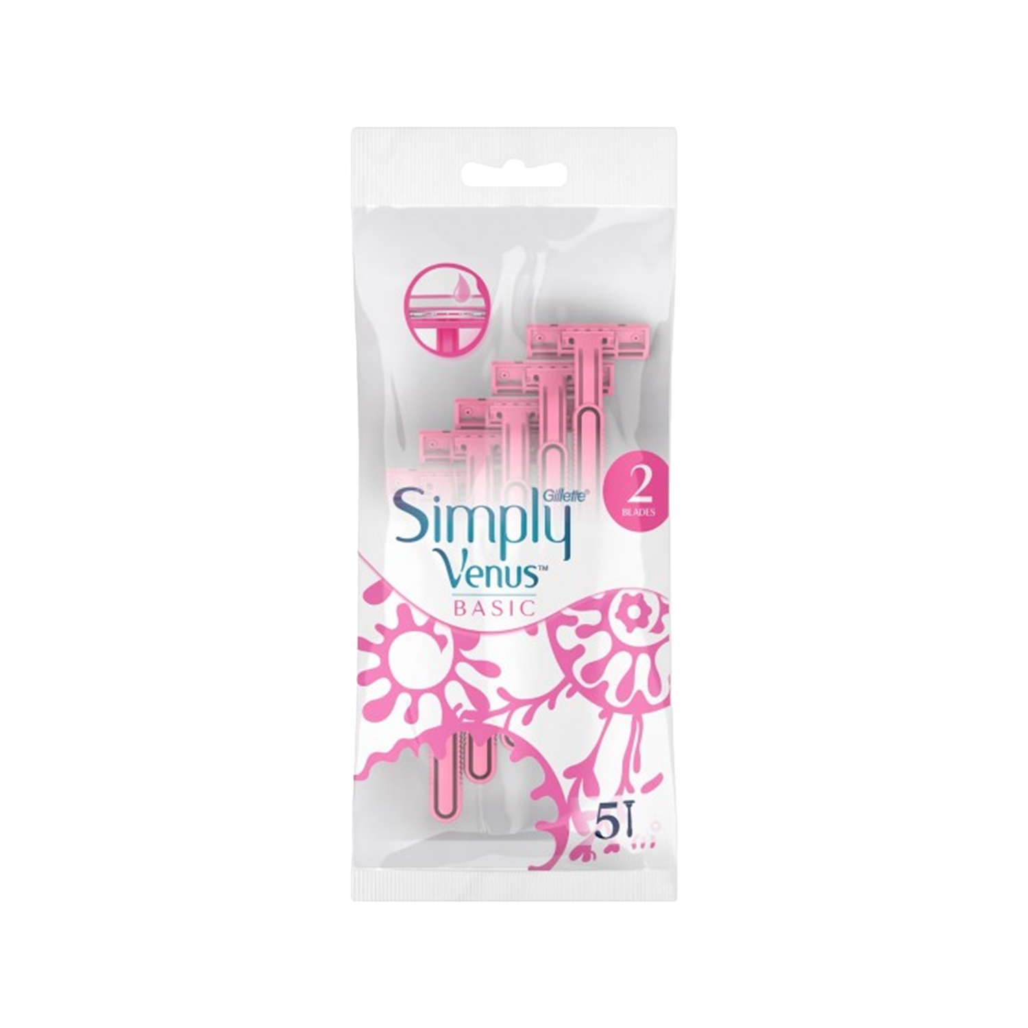 Gillette Simply Venus 2 Basic Kadın Tıraş Bıçağı 5'li