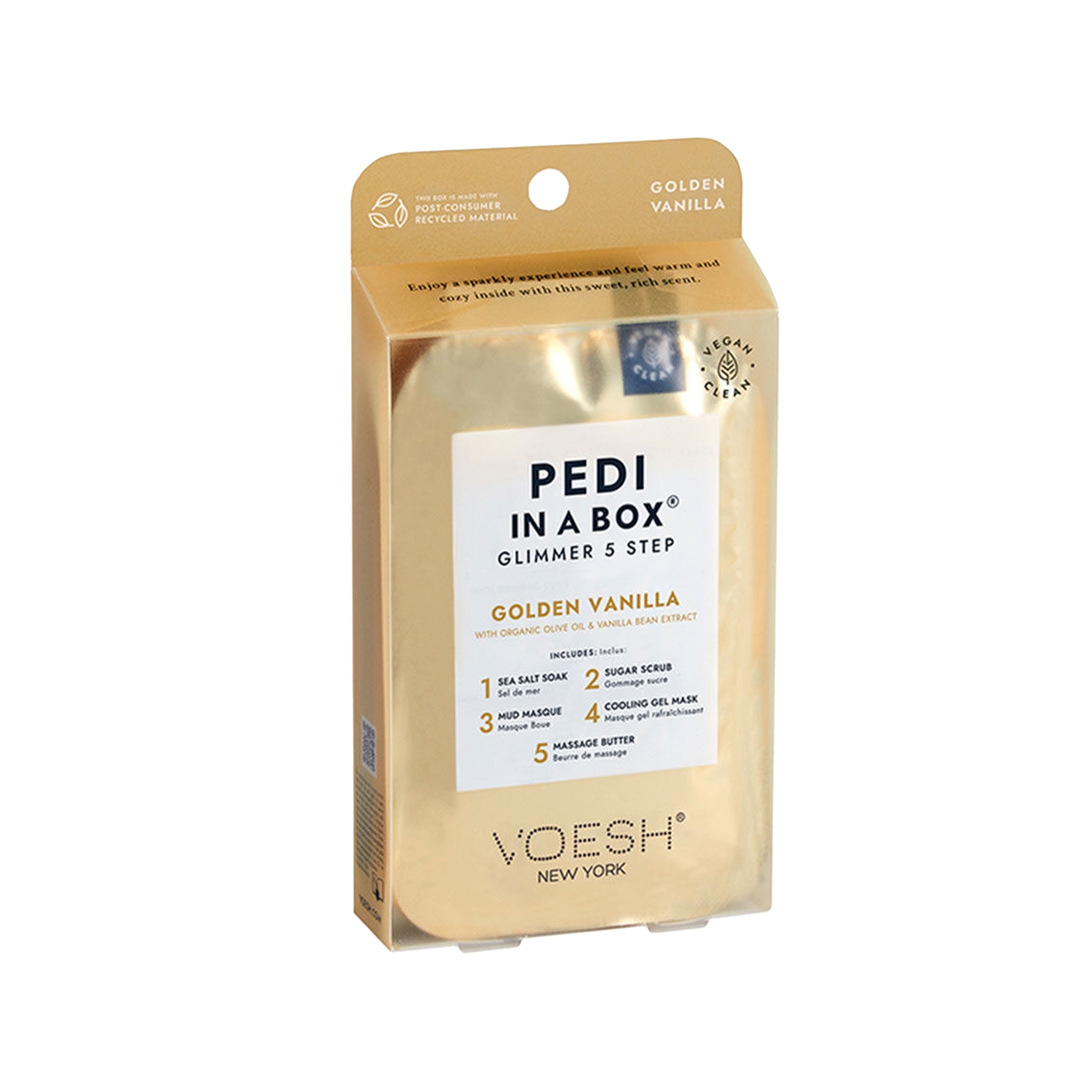 Voesh New York Pedi In A Box Glimmer Pedikür 5 Adımlı Set Altın