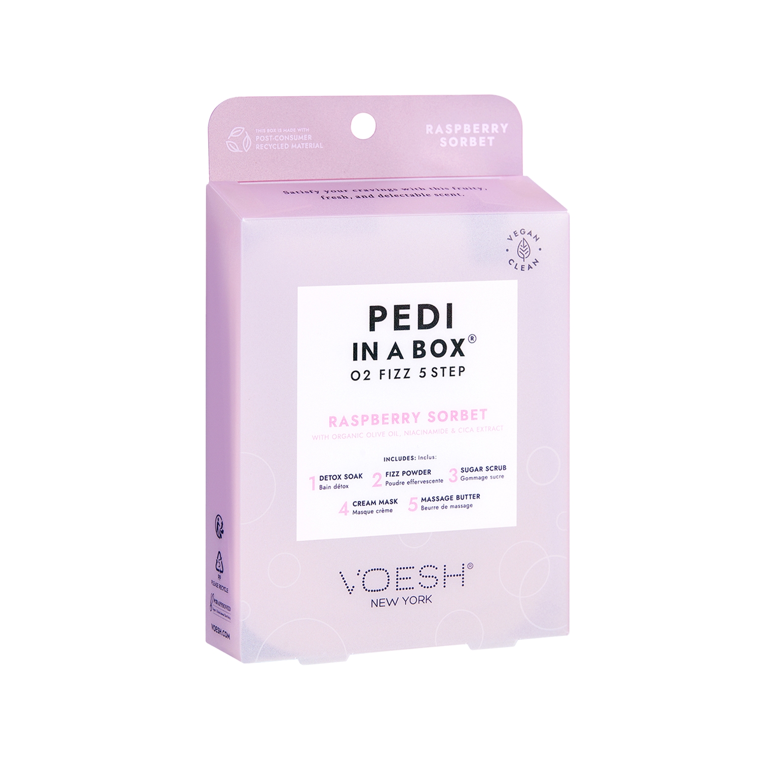 Voesh New York Pedi In A Box O2 Fizz Pedikür 5 Adımlı Set Ahududu