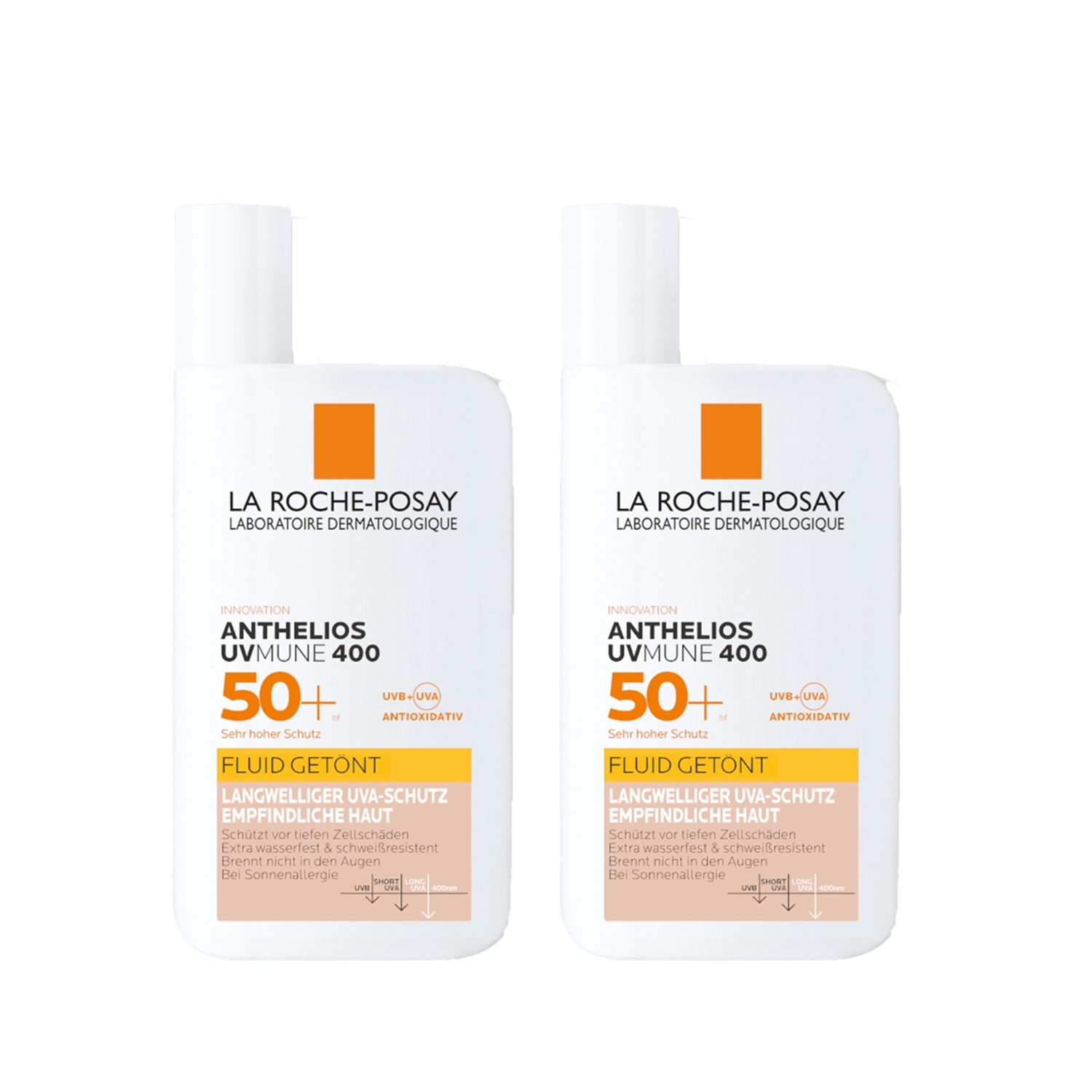 La Roche-Posay Anthelios UVmune 400 Fluid Tinted SPF50+ Güneş Kremi Renkli 50 ml 2 Adet