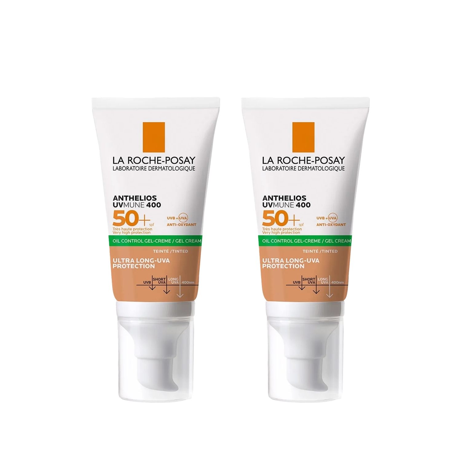 La Roche-Posay Anthelios UVmune400 Spf 50+ Oil Control Renkli Güneş Kremi 50 ml 2 Adet