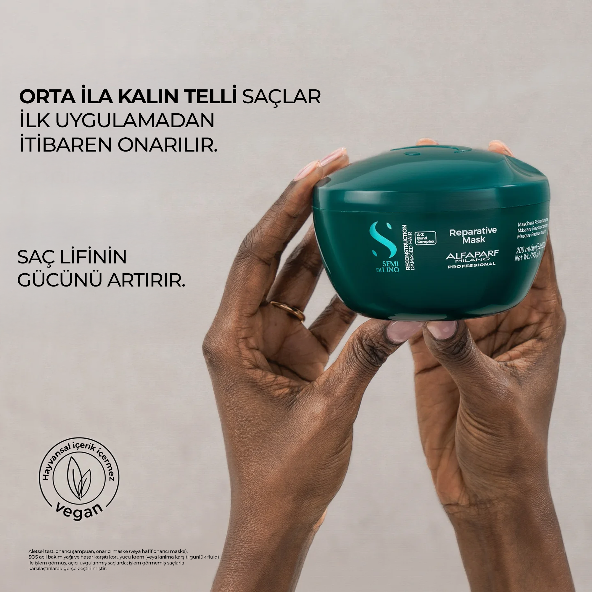 Alfaparf Semi Di Lino Reconstruction Reparative Mask Yıpranmış Saçlar İçin Onarıcı Maske 200 ml - Yıpranmış saçları derinlemesine onaran, besleyici saç maskesi