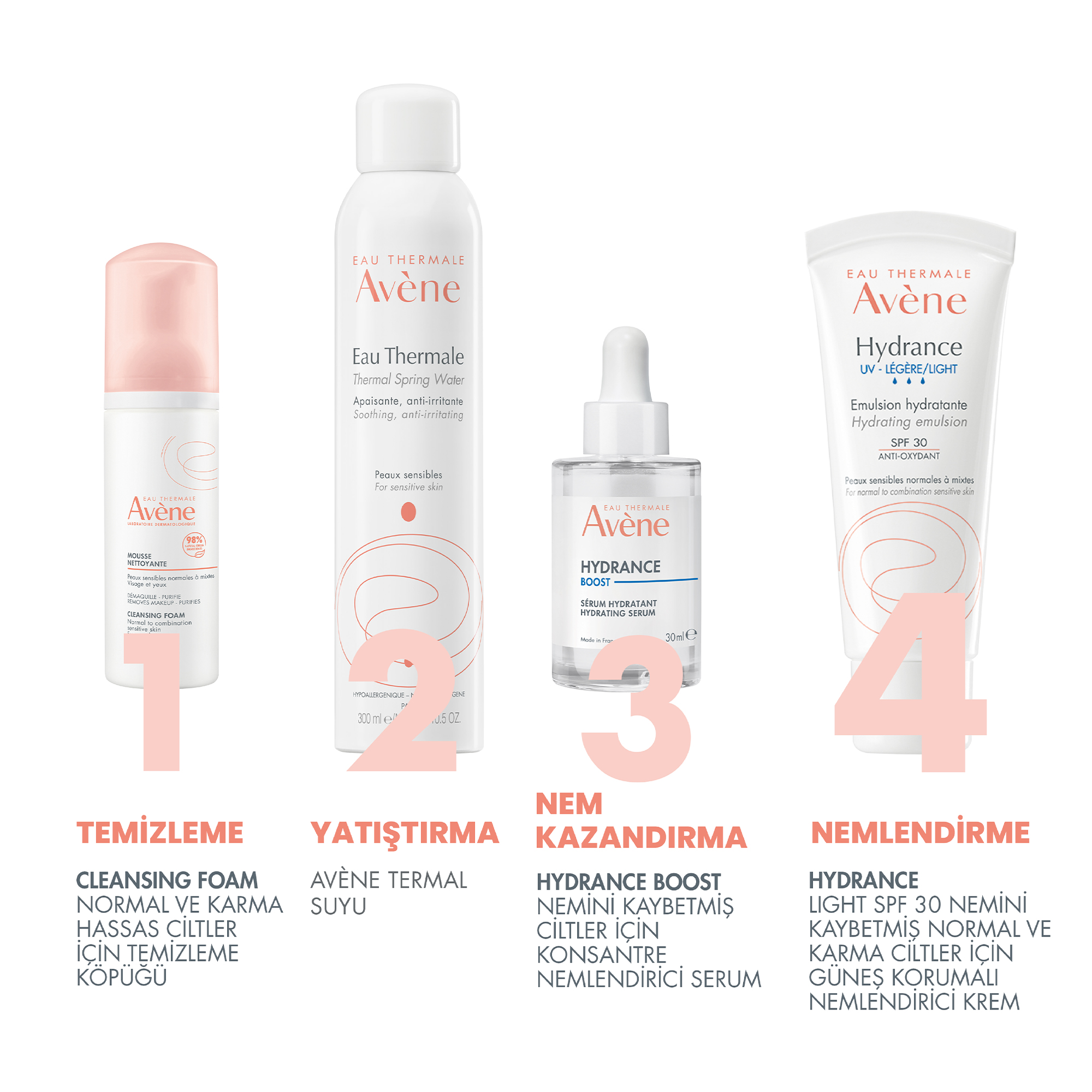 Avene Hydrance Light SPF30+ Hassas ve Karma Ciltler için Güneş Korumalı Nemlendirici Emülsiyon 40 ml - Cildi nemlendirirken, güneşin zararlı etkilerinden koruyan hafif dokulu emülsiyon