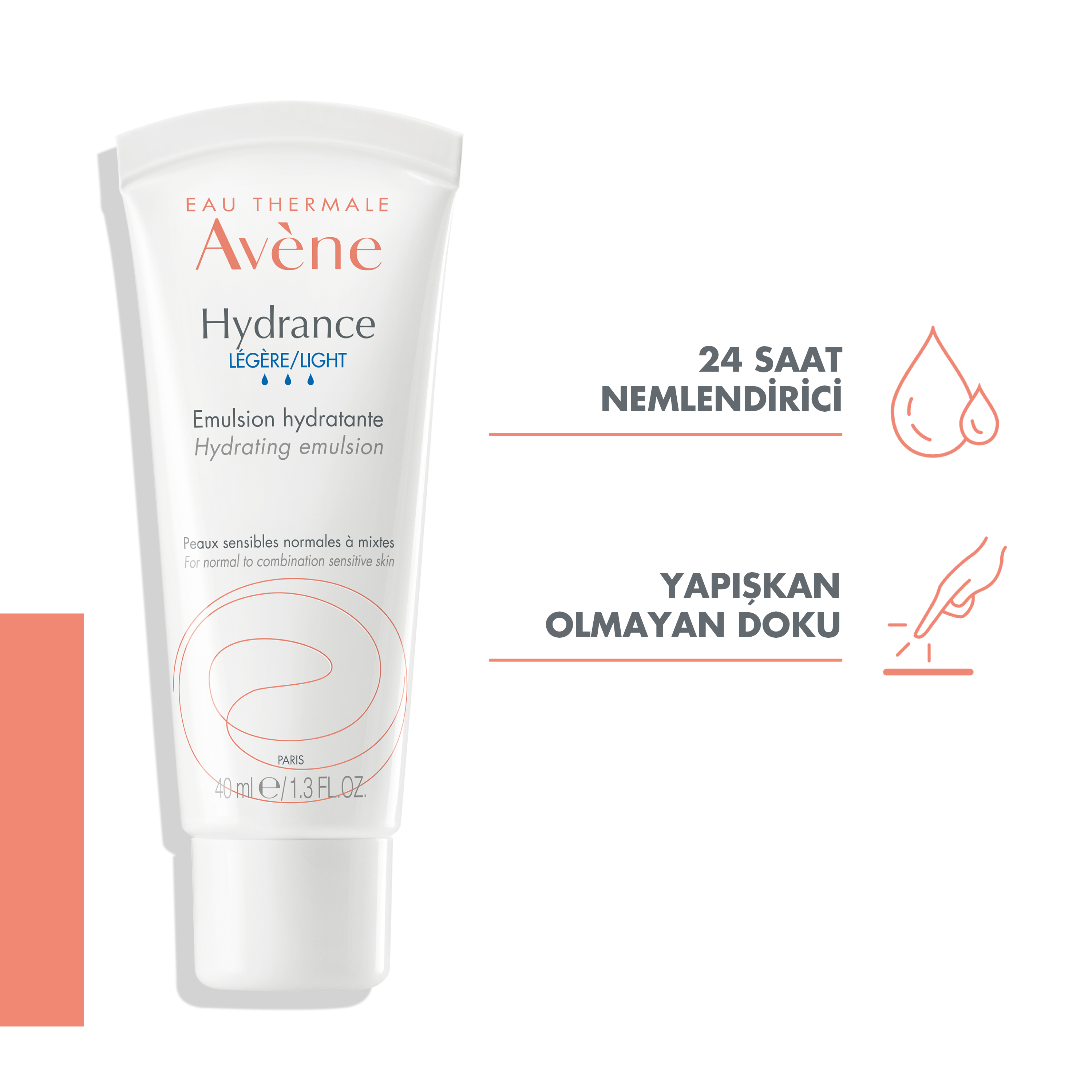 Avene Hydrance Light Hassas ve Karma Ciltler için Nemlendirici Emülsiyon 40 ml - Hassas ve karma ciltler için özel olarak formüle edilmiş, derinlemesine nemlendiren emülsiyon
