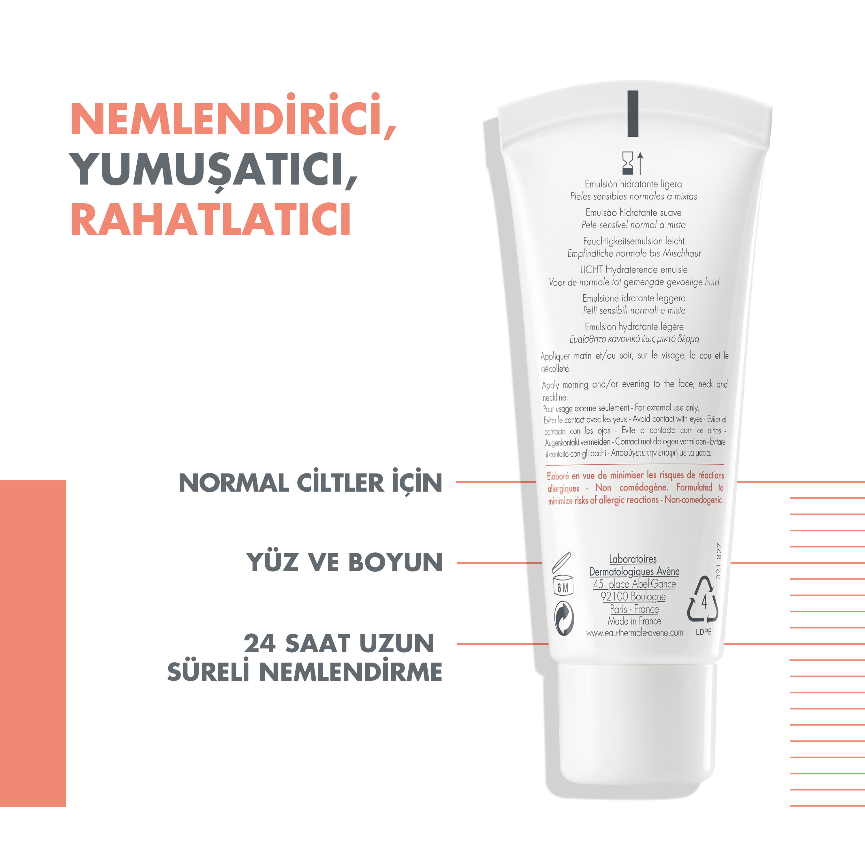 Avene Hydrance Light Hassas ve Karma Ciltler için Nemlendirici Emülsiyon 40 ml - Cilt tonunu dengeleyip nemlendirirken, hafif ve ferah bir his bırakır