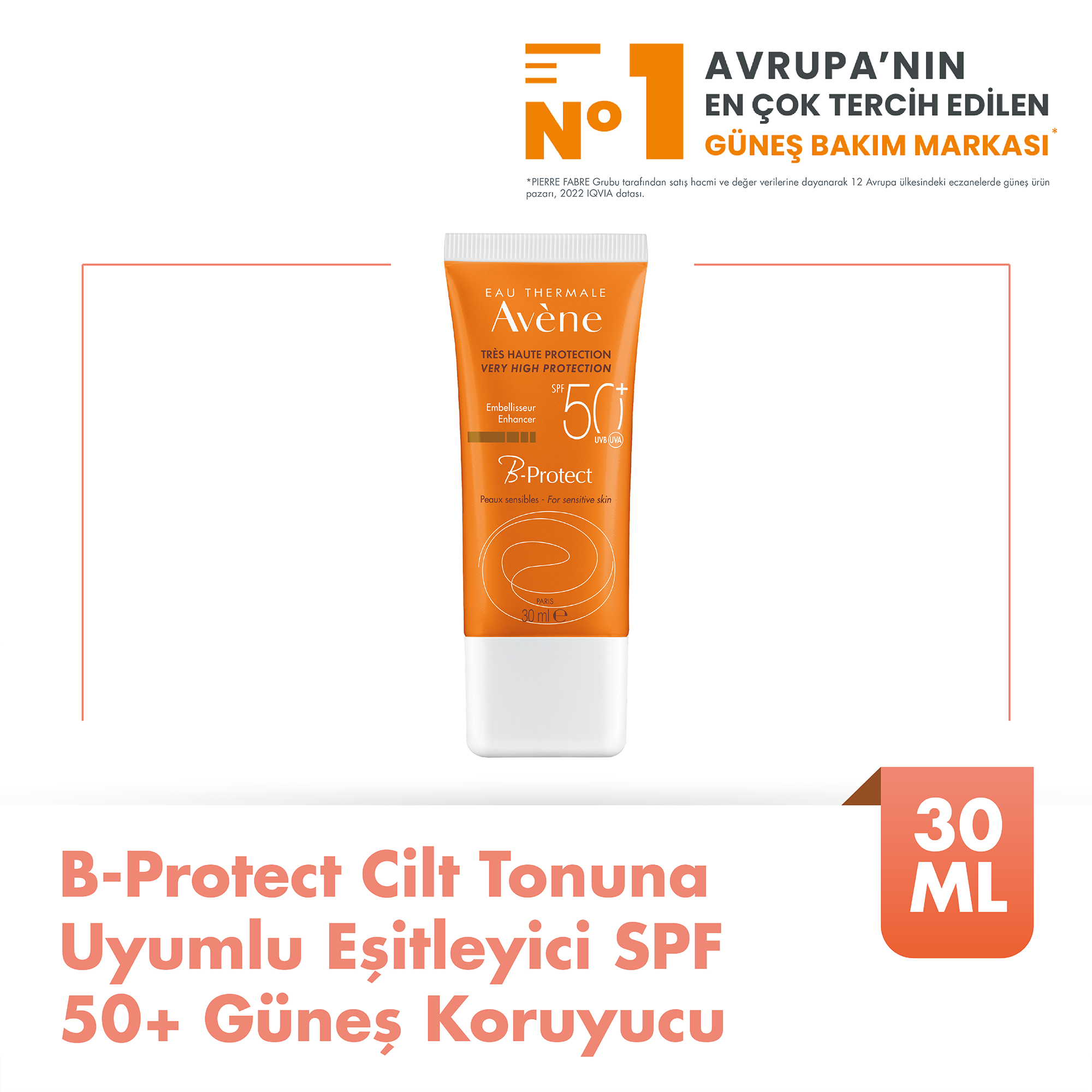 Avene B-Protect Cilt Tonuna Uyumlu Eşitleyici SPF 50+ Güneş Koruyucu 30 ml - Cilt tonunu eşitleyen formülüyle cilde ışıltı kazandırır, aynı zamanda etkili güneş koruması sunar.