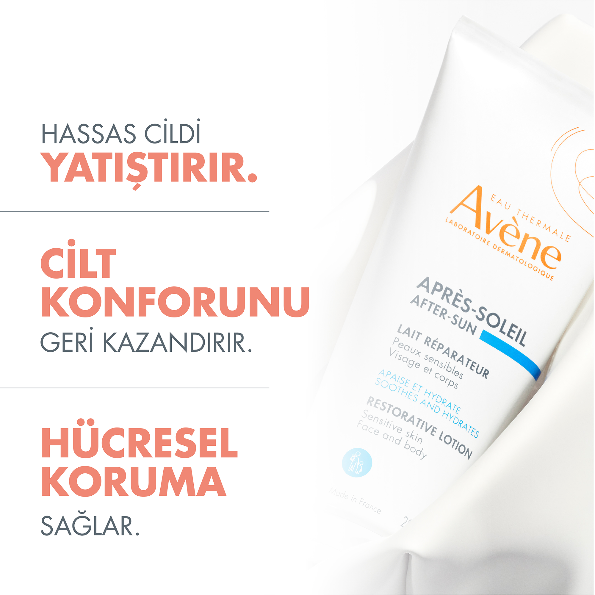 Avene After Sun Repair Güneş Sonrası Nemlendirici Losyon 200 ml - Cildin güneş sonrası ihtiyacı olan nemi sağlar, yatıştırıcı etki sunar.