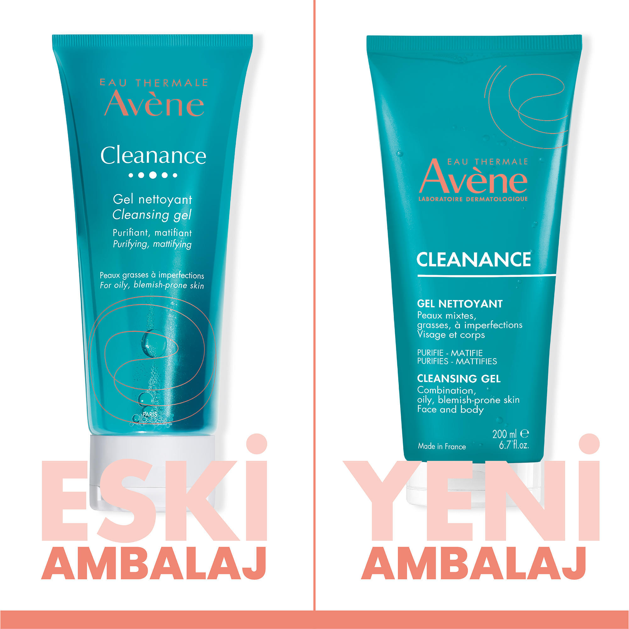 Avene Cleanance Yağlı ve Akneye Eğilimli Ciltler için Matlaştırıcı Temizleme Jeli 200 ml – Cildi matlaştıran ve temizleyen, 200 ml'lik Avene Cleanance jel.