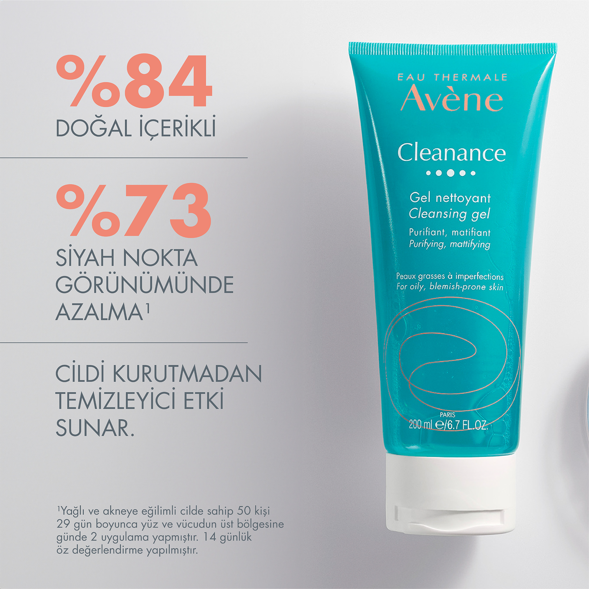 Avene Cleanance Yağlı ve Akneye Eğilimli Ciltler için Matlaştırıcı Temizleme Jeli 200 ml – Akneye eğilimli ve yağlı ciltler için özel formül, 200 ml'lik Avene Cleanance temizleme jeli.