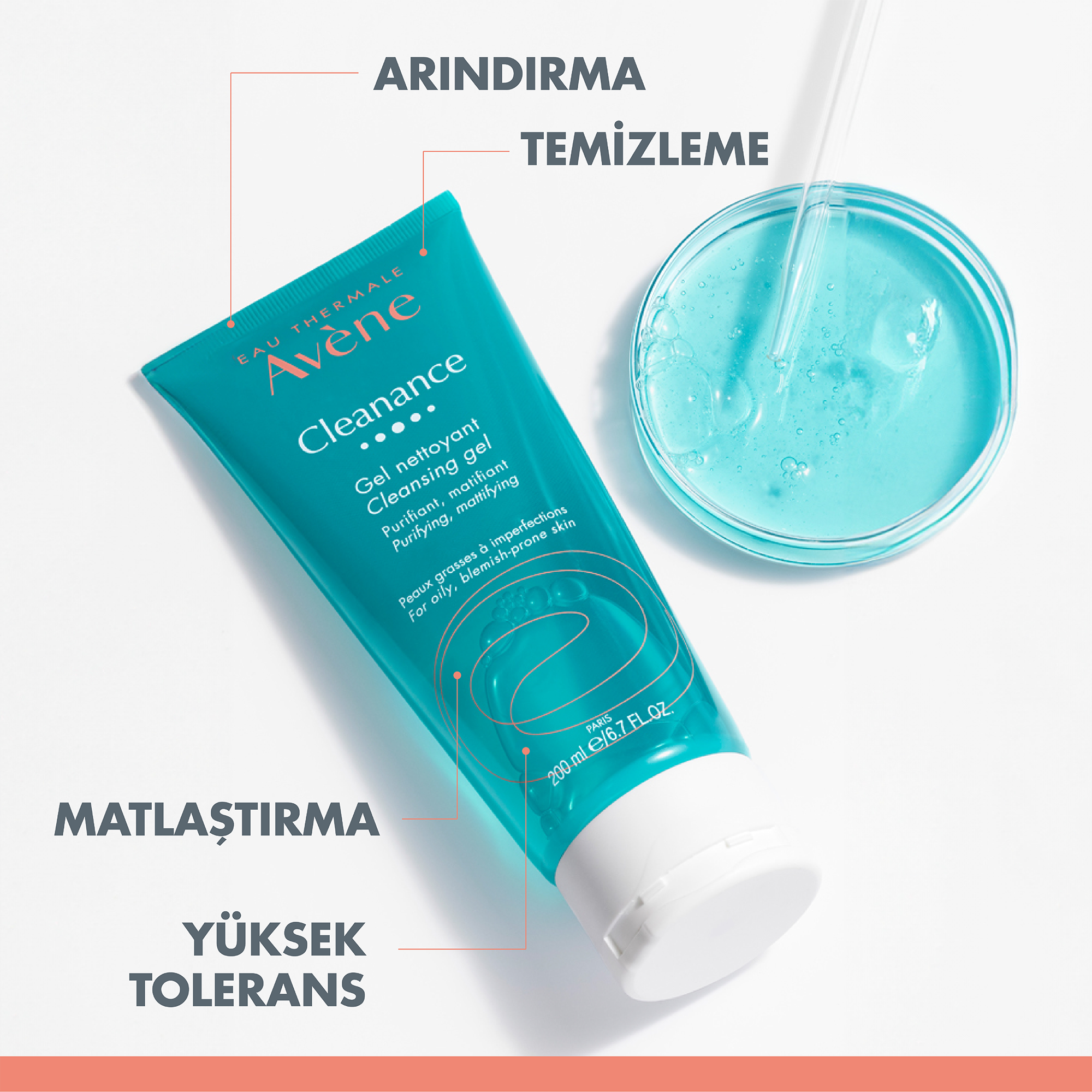Avene Cleanance Yağlı ve Akneye Eğilimli Ciltler için Matlaştırıcı Temizleme Jeli 200 ml – 200 ml'lik Avene Cleanance jeli, yağlı ve akneye eğilimli ciltler için matlaştırıcı etki sağlar.