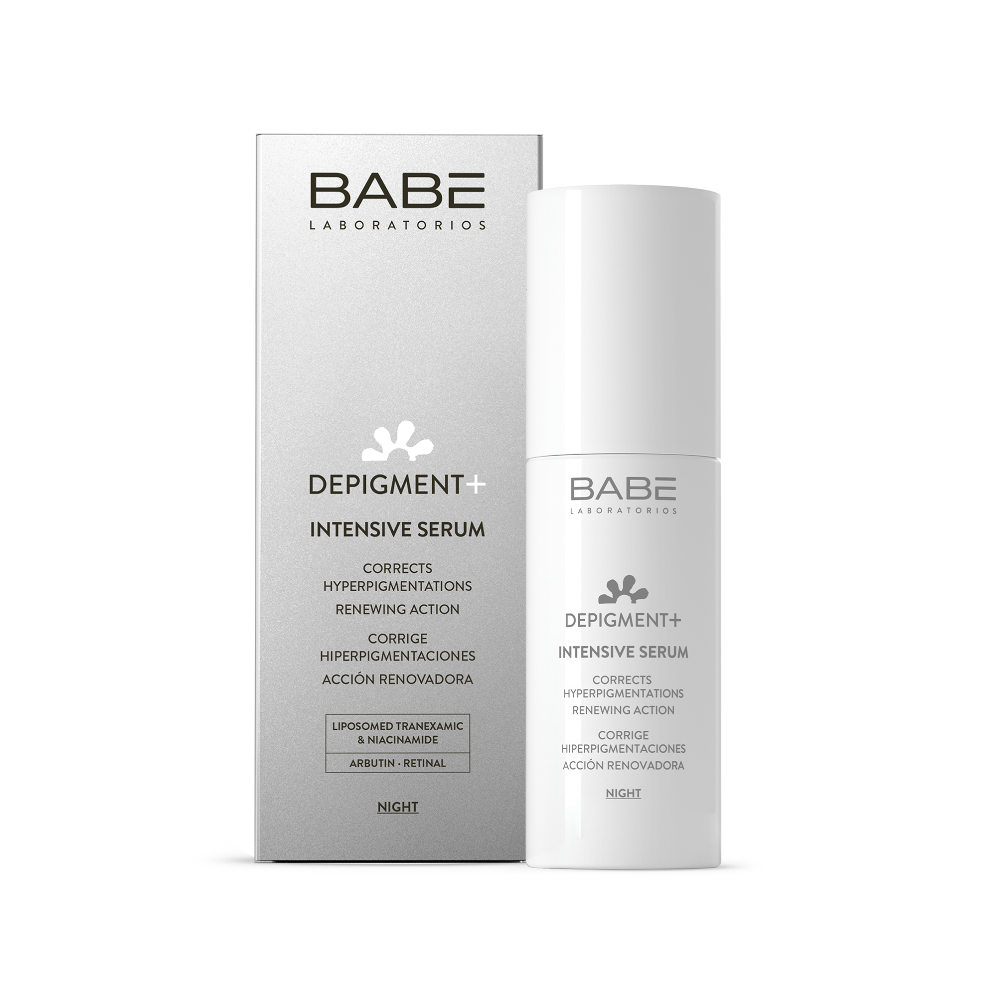 Babe Depigment+ Intensive Yenileyici Serum 30 ml - Derinlemesine etki gösteren, cilt yenileyici ve lekeleri hedef alan yoğun serum.