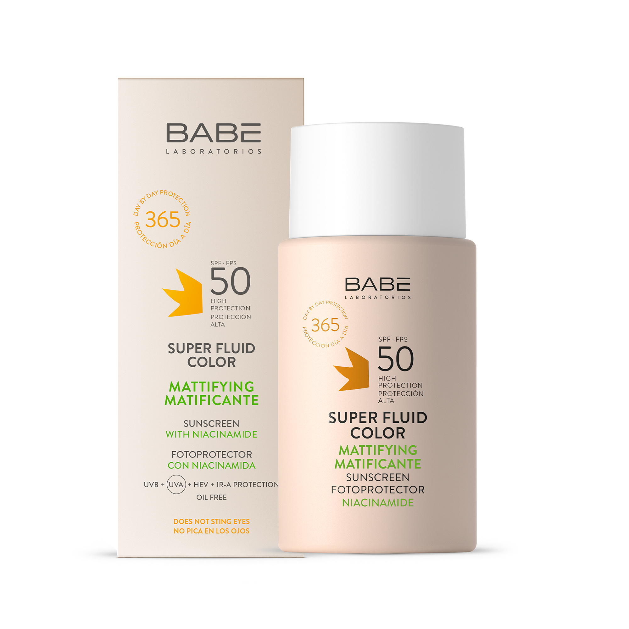 Babe Facial Sunscreen Mattifying Super Fluid Color Spf50 Güneş Kremi 50 ml - SPF 50 koruma sağlayan, matlaştırıcı etkili renkli güneş kremi.