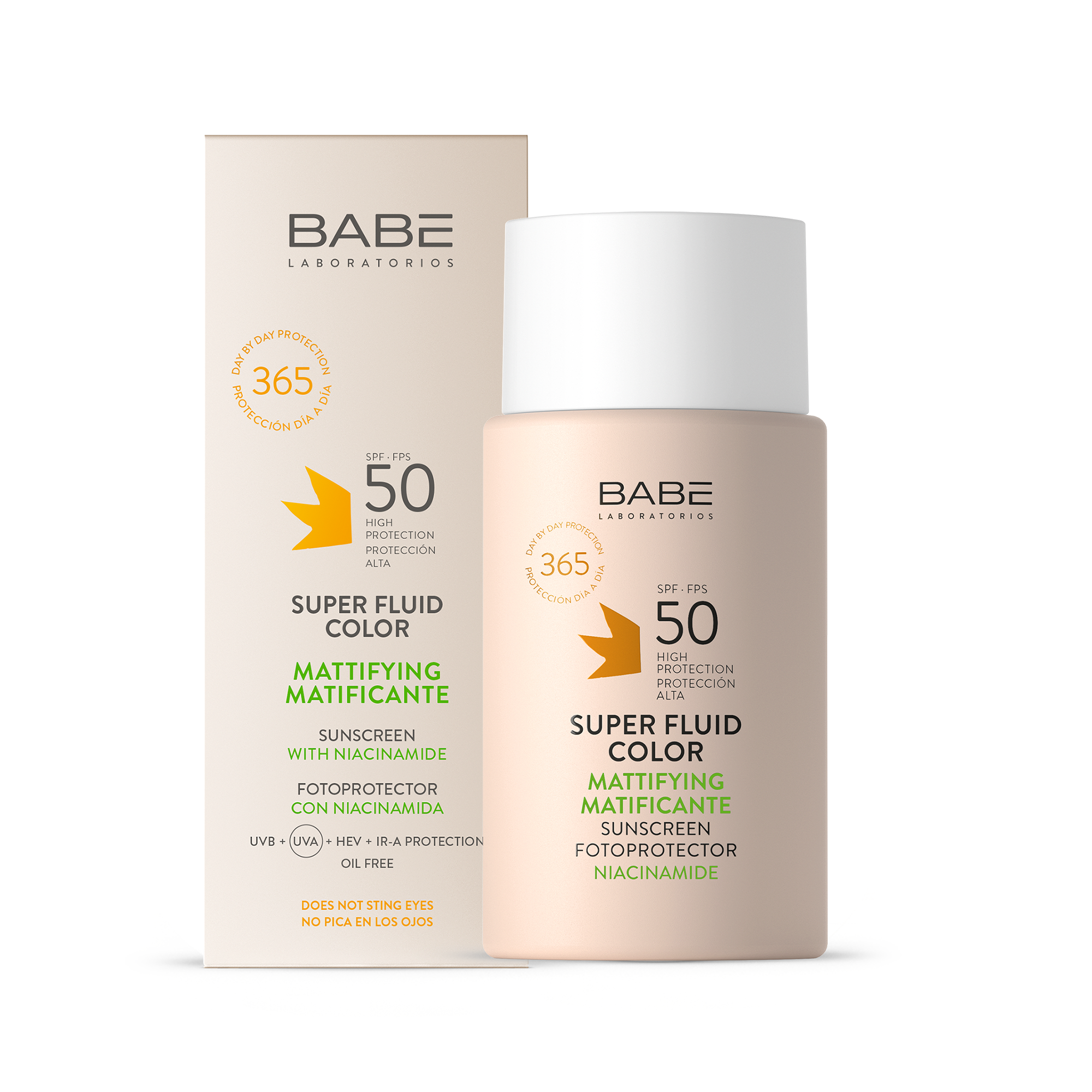 Babe Facial Sunscreen Mattifying Super Fluid Color Spf50 Güneş Kremi 50 ml - SPF 50 koruma sağlayan, matlaştırıcı etkili renkli güneş kremi.