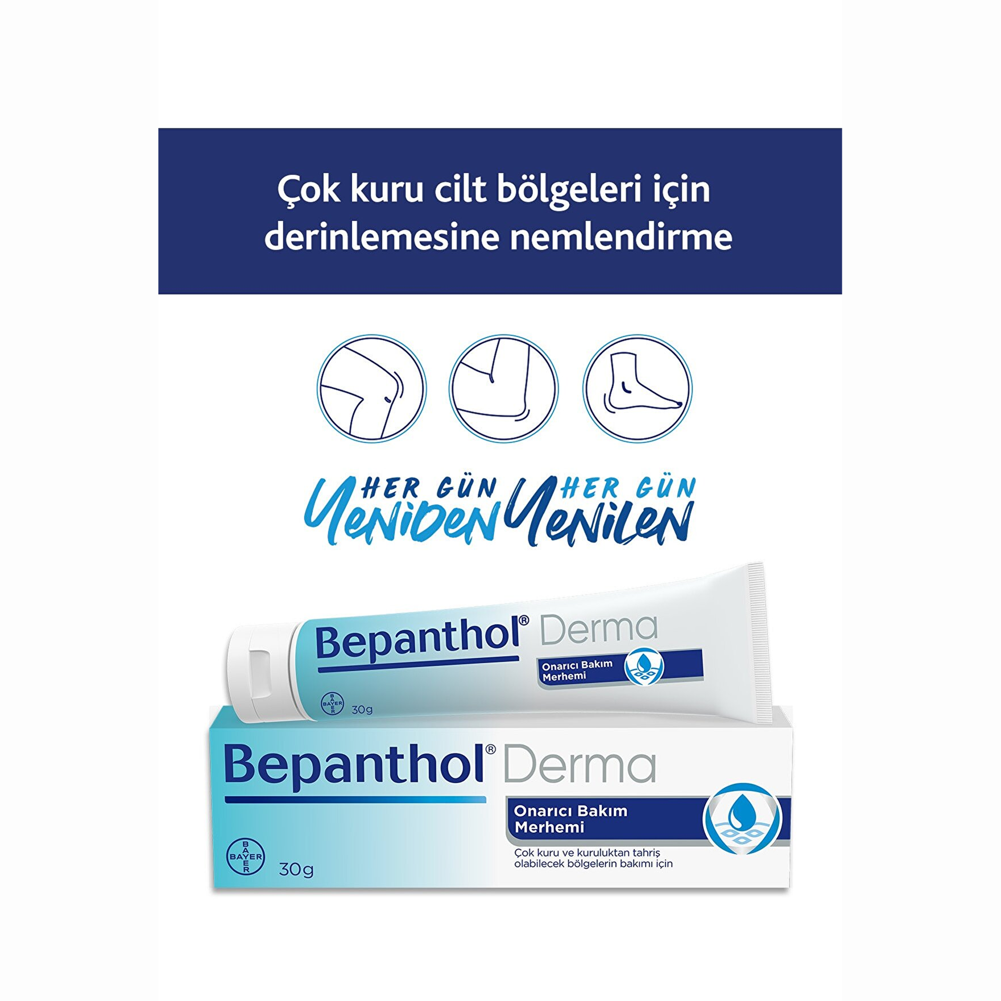 Bepanthol Onarıcı Bakım Merhemi 30 g - Cildi besleyen ve yenileyen onarıcı bakım kremi
