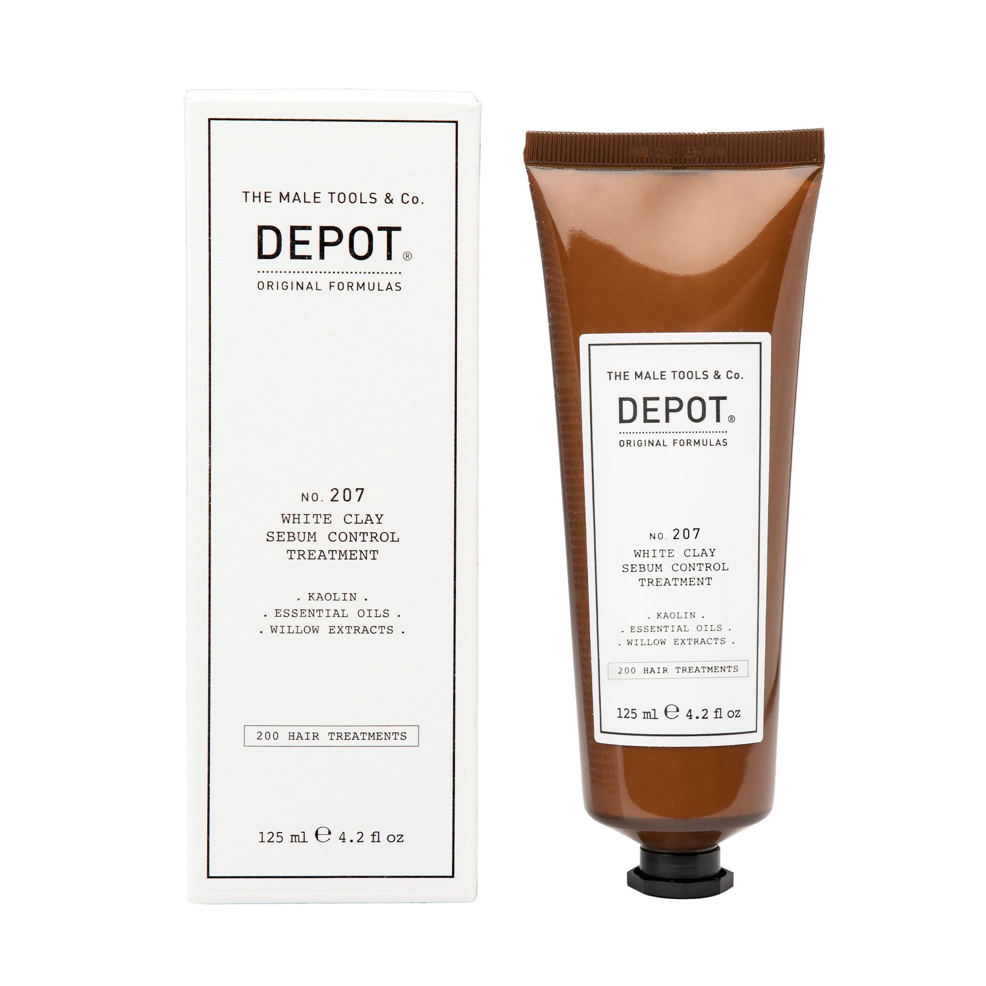 Depot No. 207 White Clay Sebum Control Treatment 125 ml - Yağ dengesini kontrol eden beyaz kil bazlı tedavi.