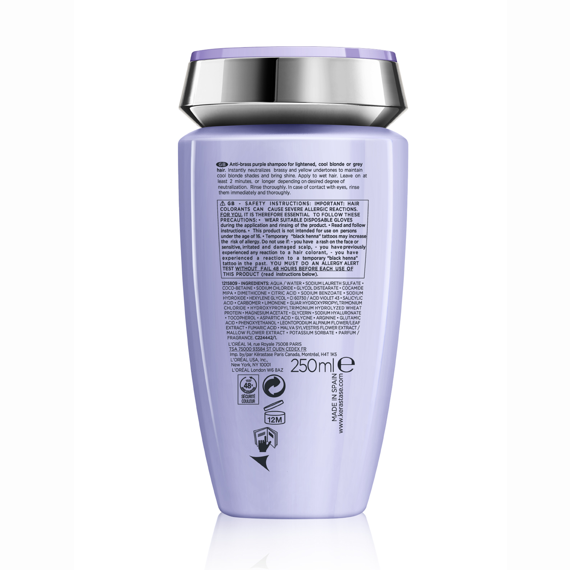 Kerastase Blond Absolu Bain Ultra-Violet İstenmeyen Turuncu Yansımaları Nötralize Eden Şampuan 250 ml - Boyalı ve ağartılmış saçları soğuk, parlak tonlara kavuşturmak için formüle edilmiş şampuan