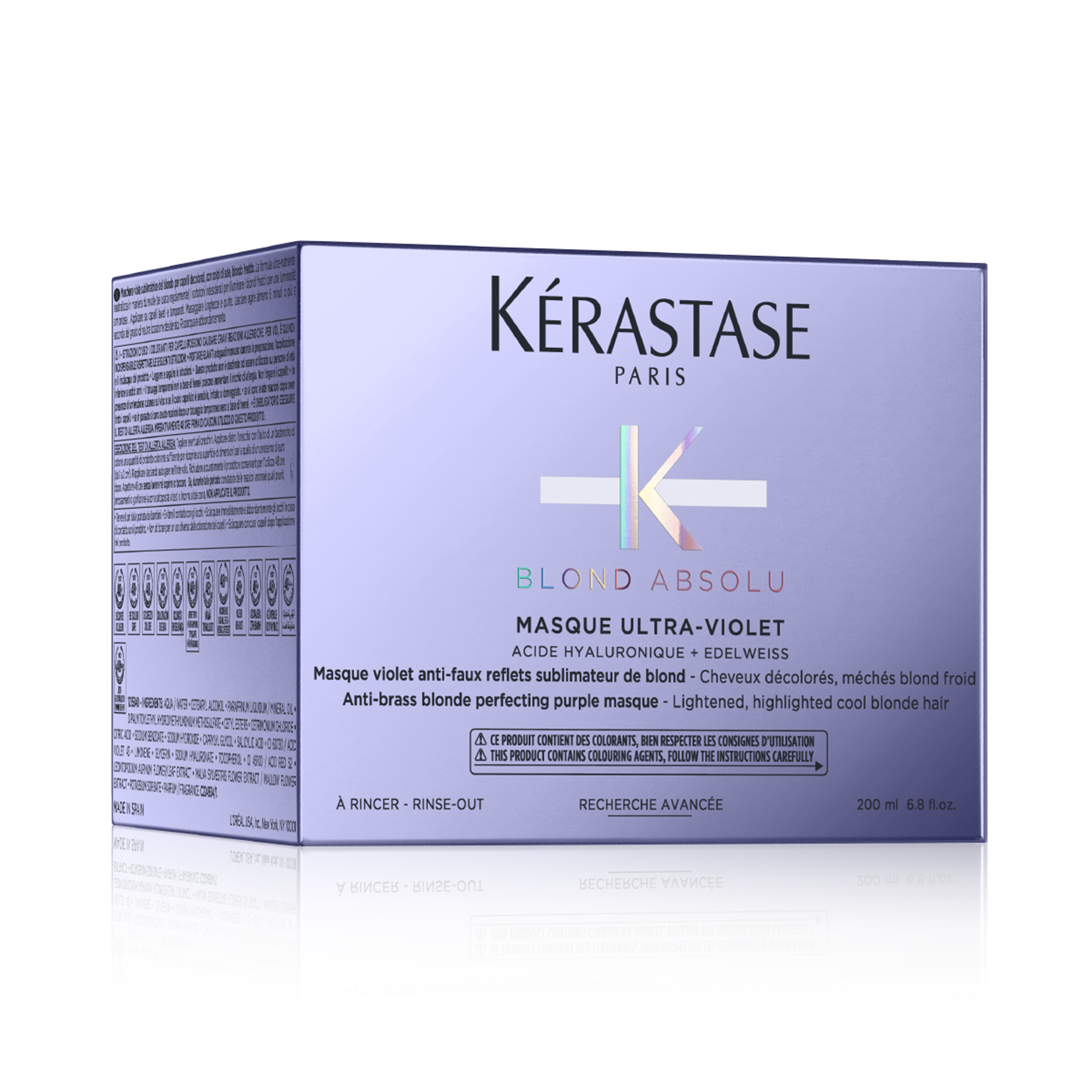 Kerastase Blond Absolu Masque Ultra Violet Sarı Yansımaları Nötralize Eden Saç Maskesi 200 ml - Soğuk sarı tonlar elde etmek için formüle edilmiş, renk koruyucu bakım maskesi