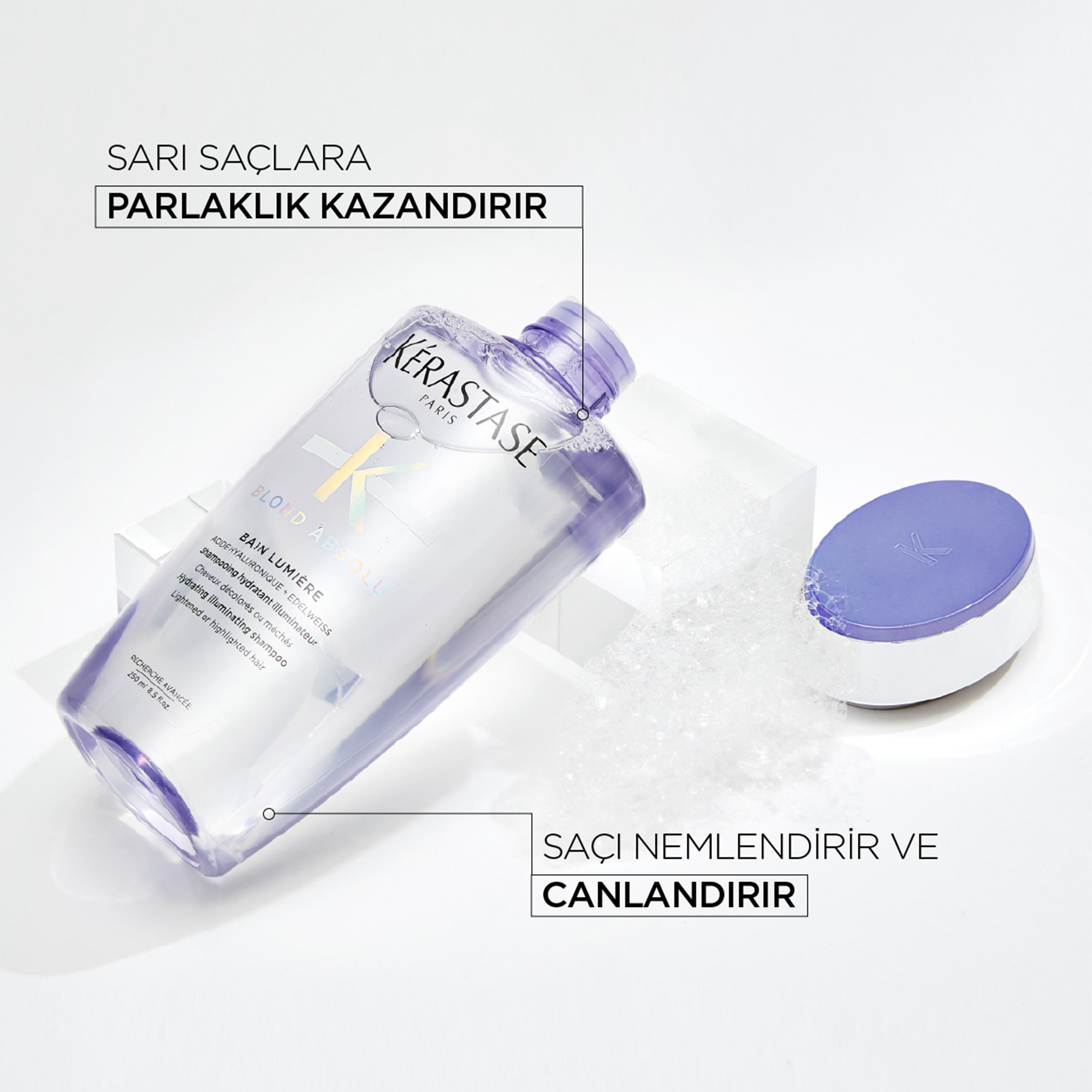 Kerastase Blond Absolu Bain Lumiere Parlaklık Veren Şampuan 250 ml - Saçın doğal parlaklığını artıran, soğuk tonları besleyip güçlendiren şampuan