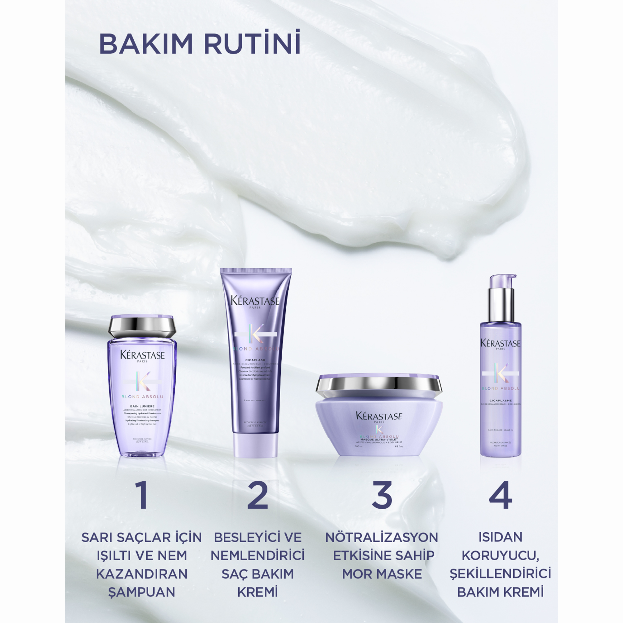 Kerastase Blond Absolu Bain Lumiere Parlaklık Veren Şampuan 250 ml - Sarı ve kırmızı alt tonları dengeleyen, renk tazeleme etkisi gösteren şampuan
