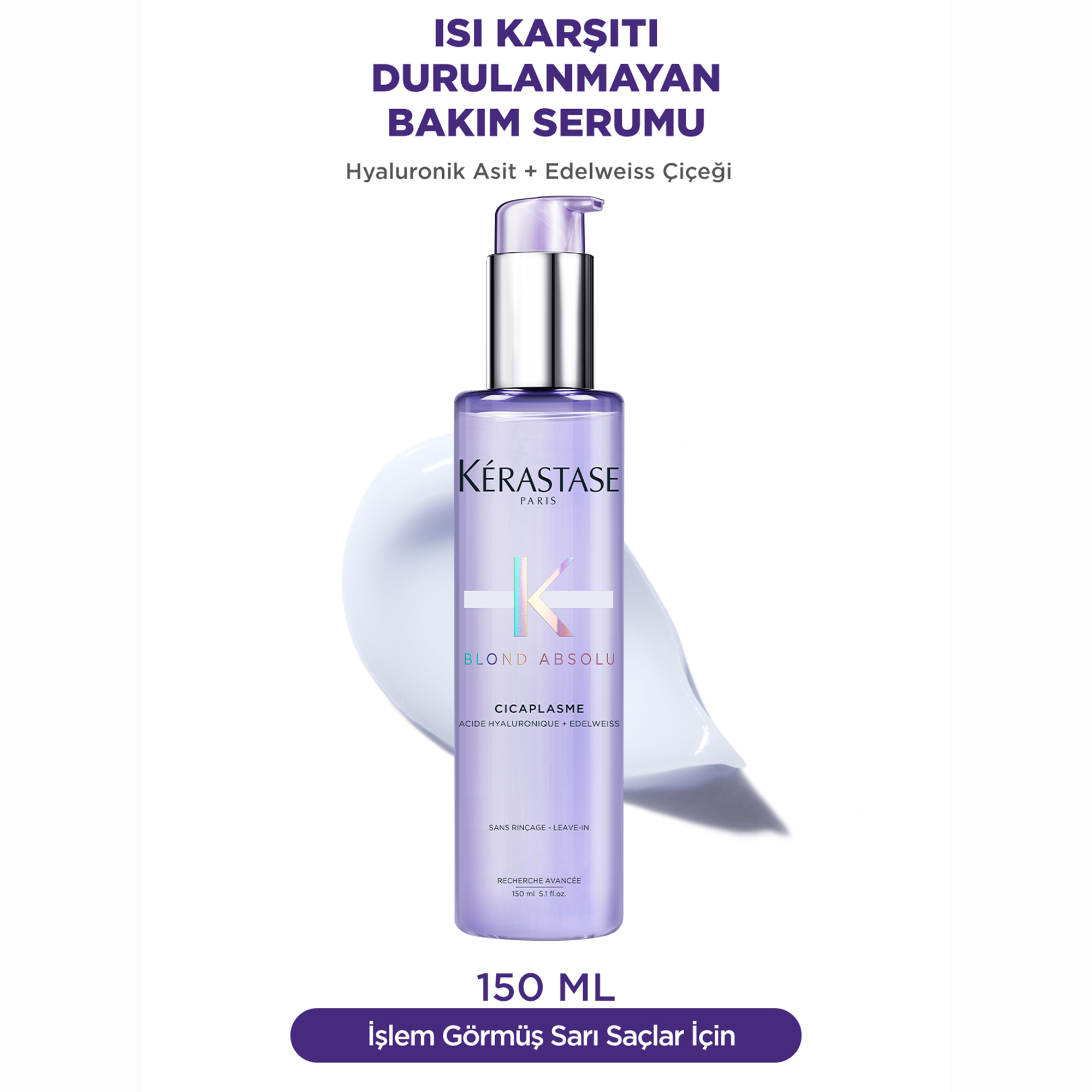 Kerastase Blond Absolu Cicaplasme Sarı Saçlar için Isıya Karşı Koruyucu Bakım Serumu 150 ml - Isı ile şekillendirme öncesi saçı koruyan, sarı saçlar için onarıcı bakım serumu