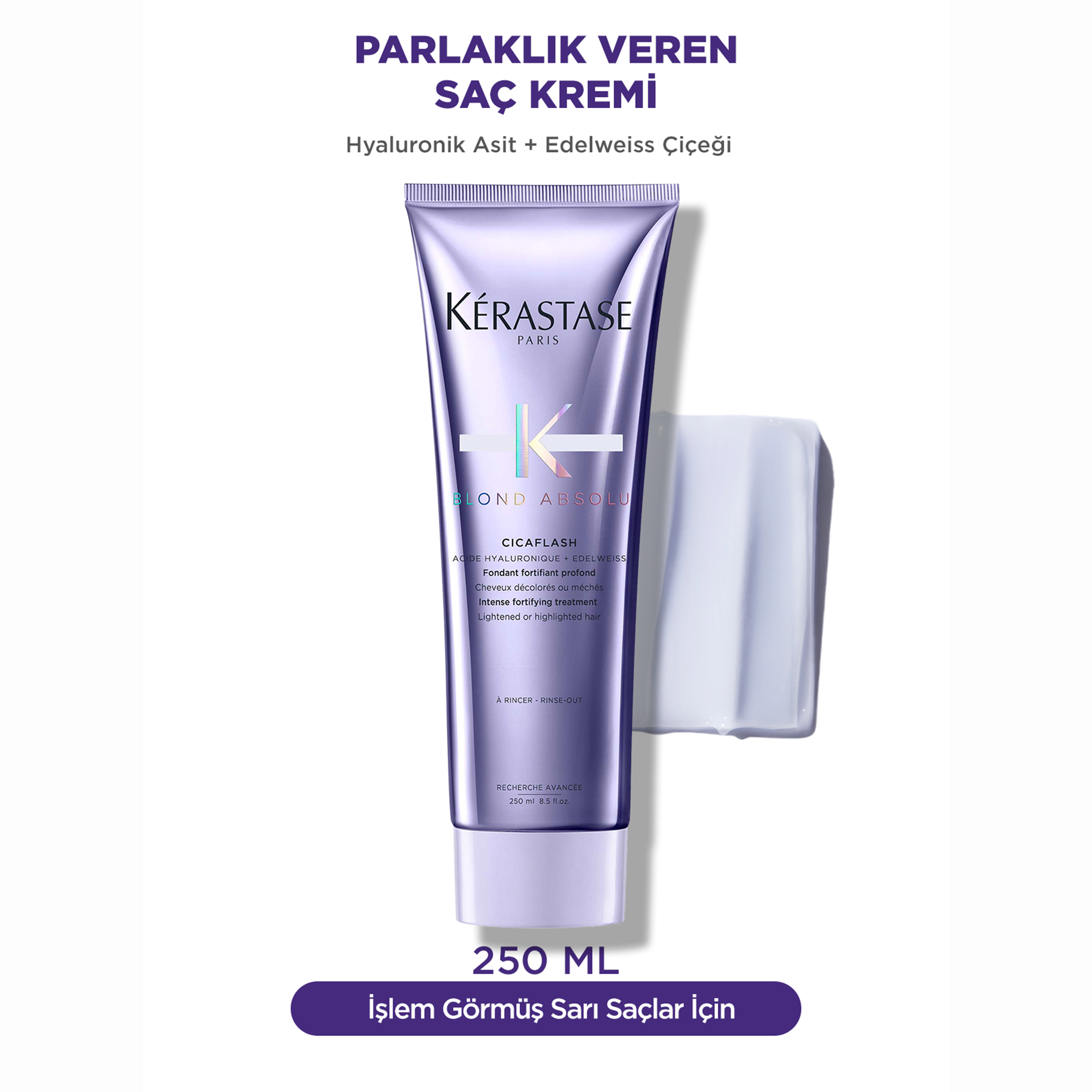 Kerastase Blond Absolu Cicaflash Sarı Saçlar için Parlaklık Veren Durulanan Saç Bakım Kremi 250 ml - Sarı saçları besleyip güçlendirirken, doğal parlaklık kazandıran derinlemesine bakım kremi