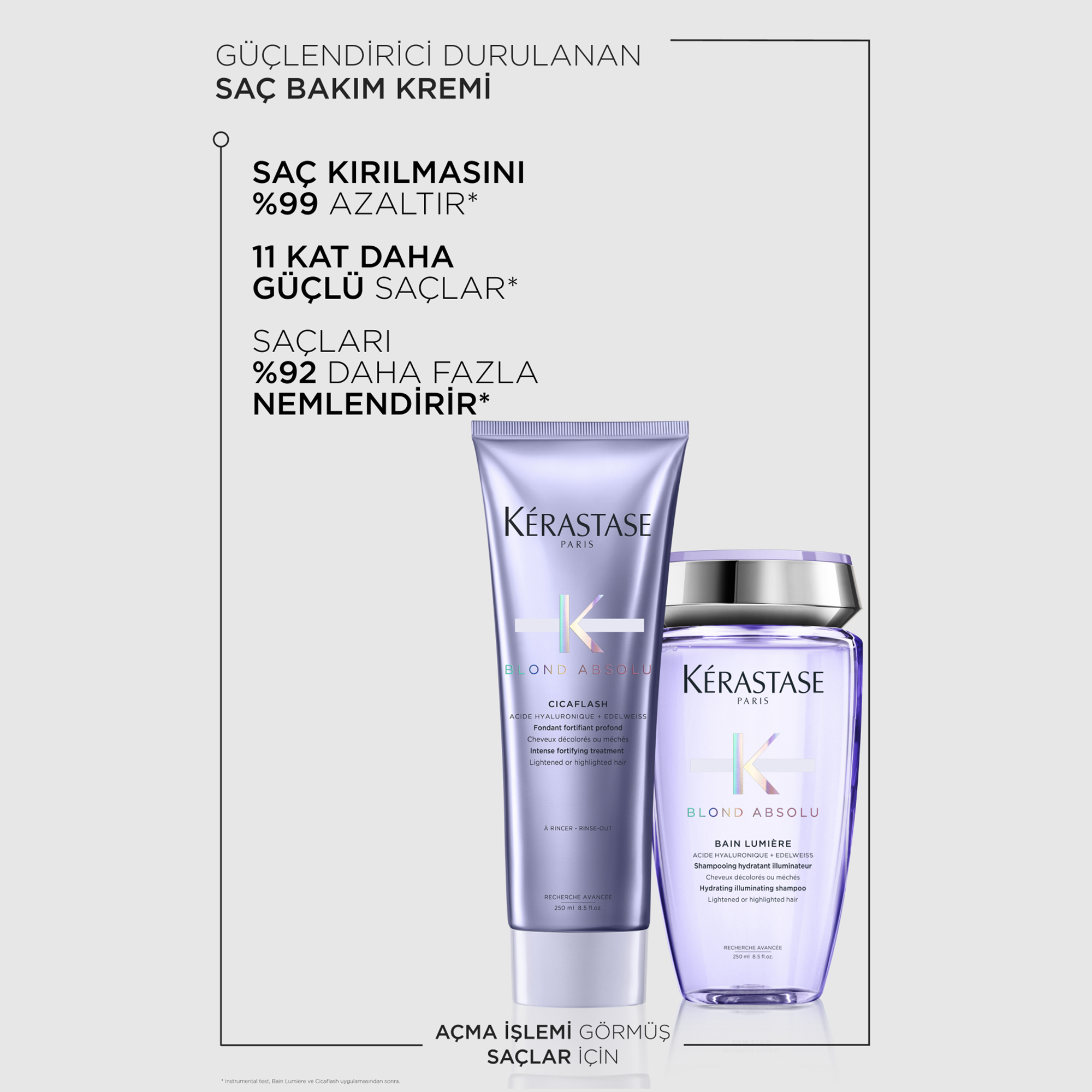 Kerastase Blond Absolu Cicaflash Sarı Saçlar için Parlaklık Veren Durulanan Saç Bakım Kremi 250 ml - Soğuk tonları destekleyen, matlaşmayı önleyen, parlaklık sağlayan saç bakım kremi