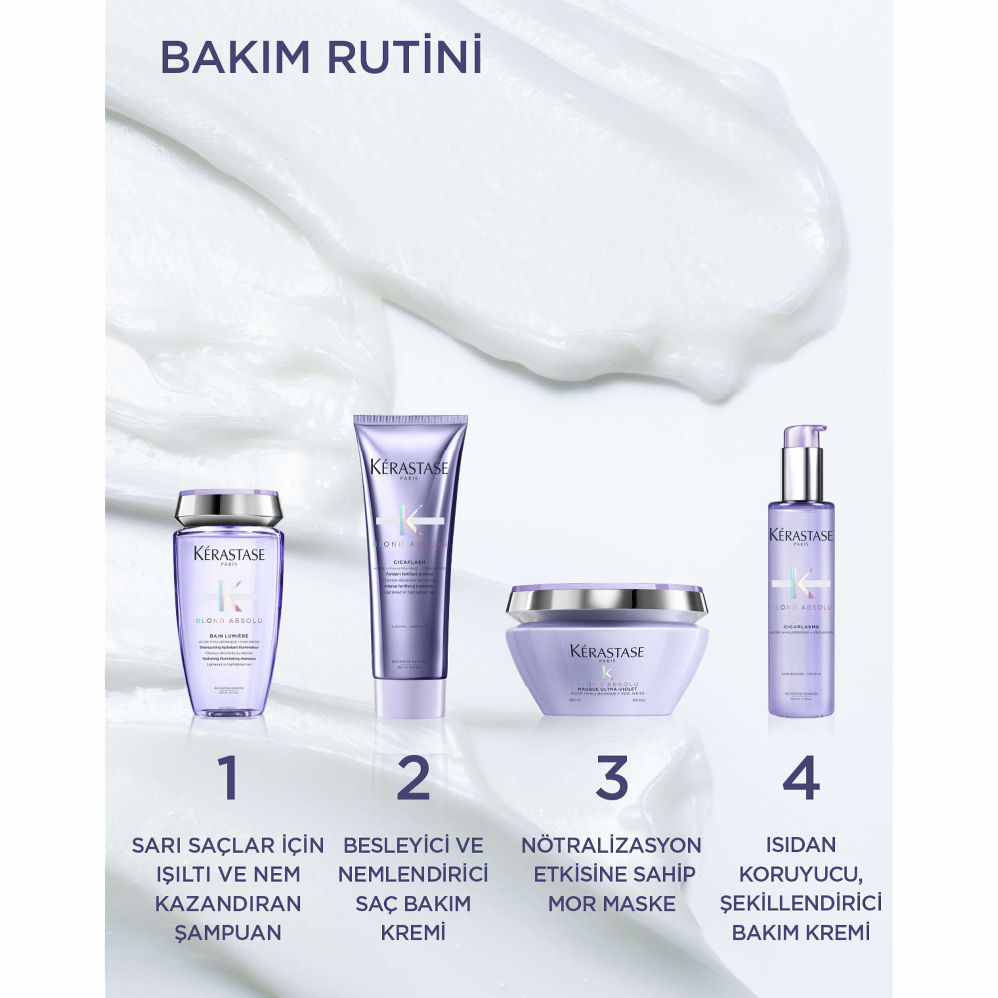 Kerastase Blond Absolu Cicaflash Sarı Saçlar için Parlaklık Veren Durulanan Saç Bakım Kremi 250 ml - Saçın parlaklığını artıran, kuru ve kırılgan saçları besleyen onarıcı krem