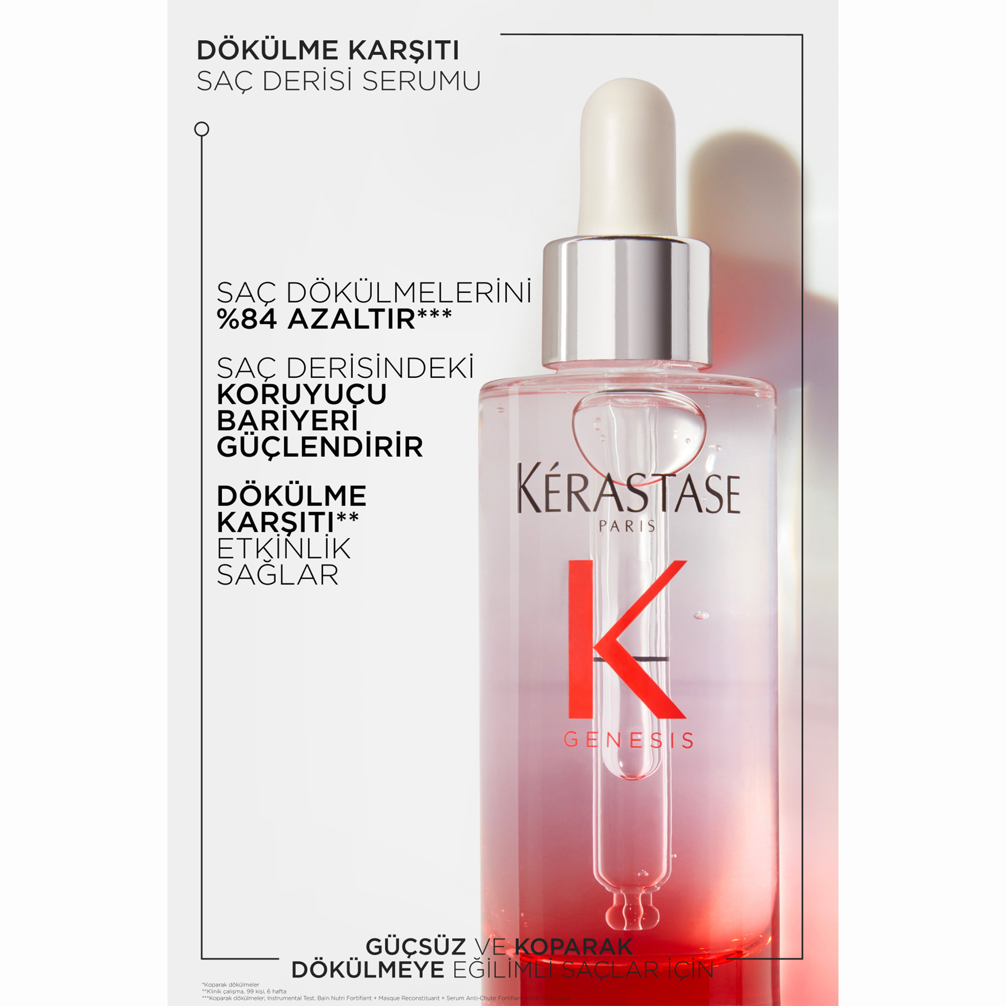 Kerastase Genesis Serum Anti-Chute Fortifiant Saç Dökülmesini Önleyici Serum 90 ml - Saç köklerini güçlendirmeye yardımcı profesyonel serum görseli