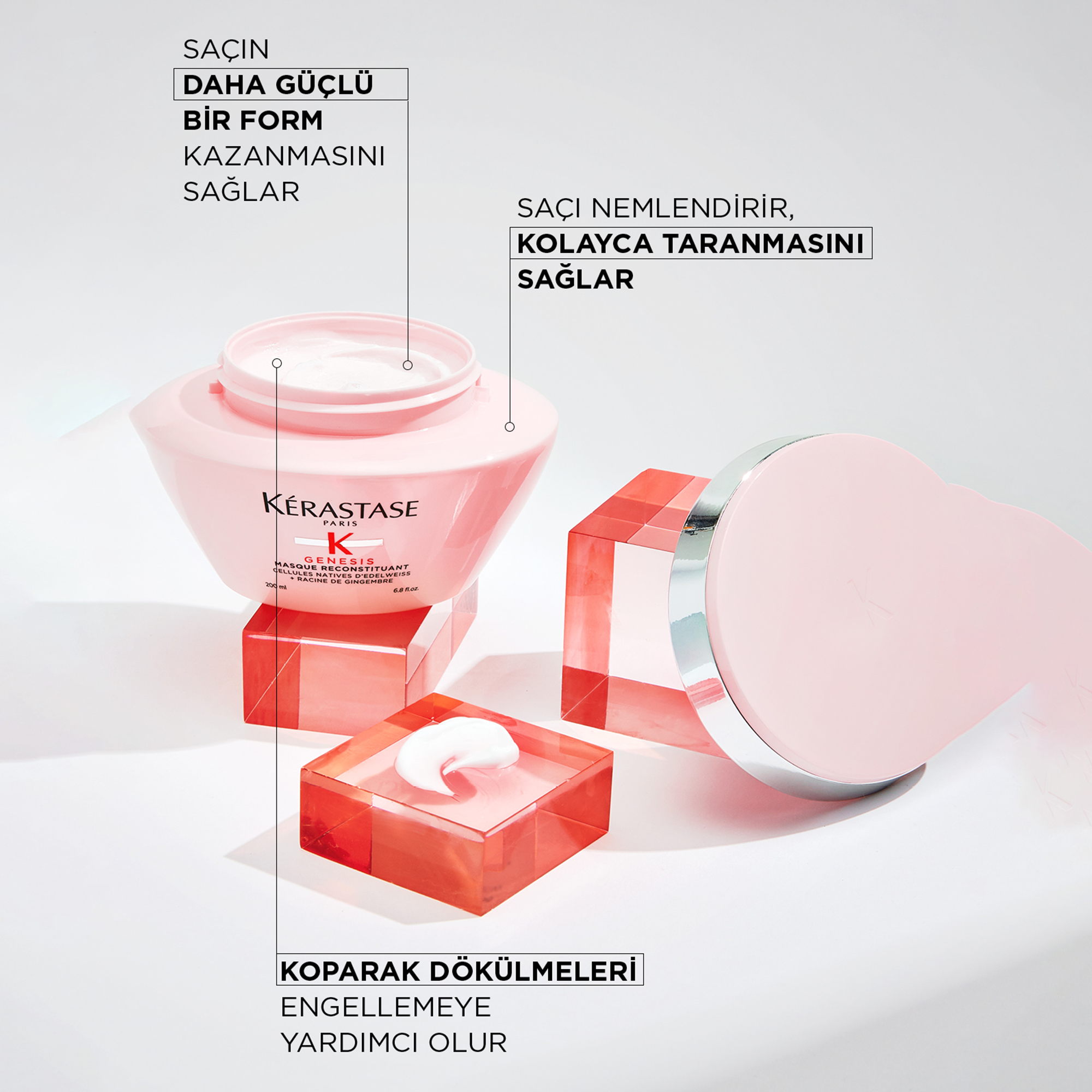 Kerastase Genesis Masque Reconstituant Güçlendirici Saç Maskesi 200 ml - Saç tellerini yeniden yapılandırmaya yardımcı güçlendirici maske görseli