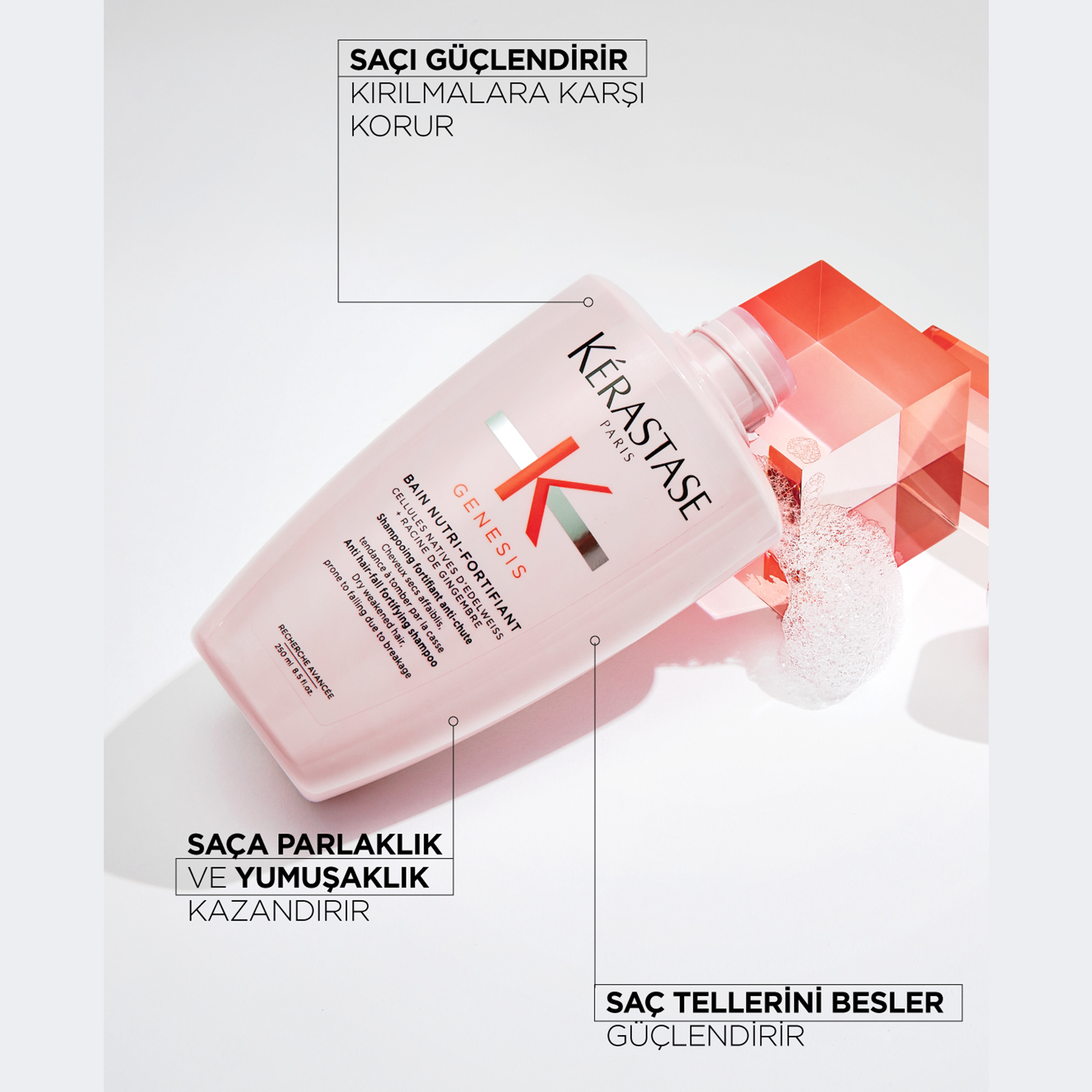 Kerastase Genesis Bain Riche Dökülme Karşıtı Güçlendirici Şampuan 250 ml - Saç köklerini güçlendirmeye yardımcı dökülme karşıtı şampuan görseli