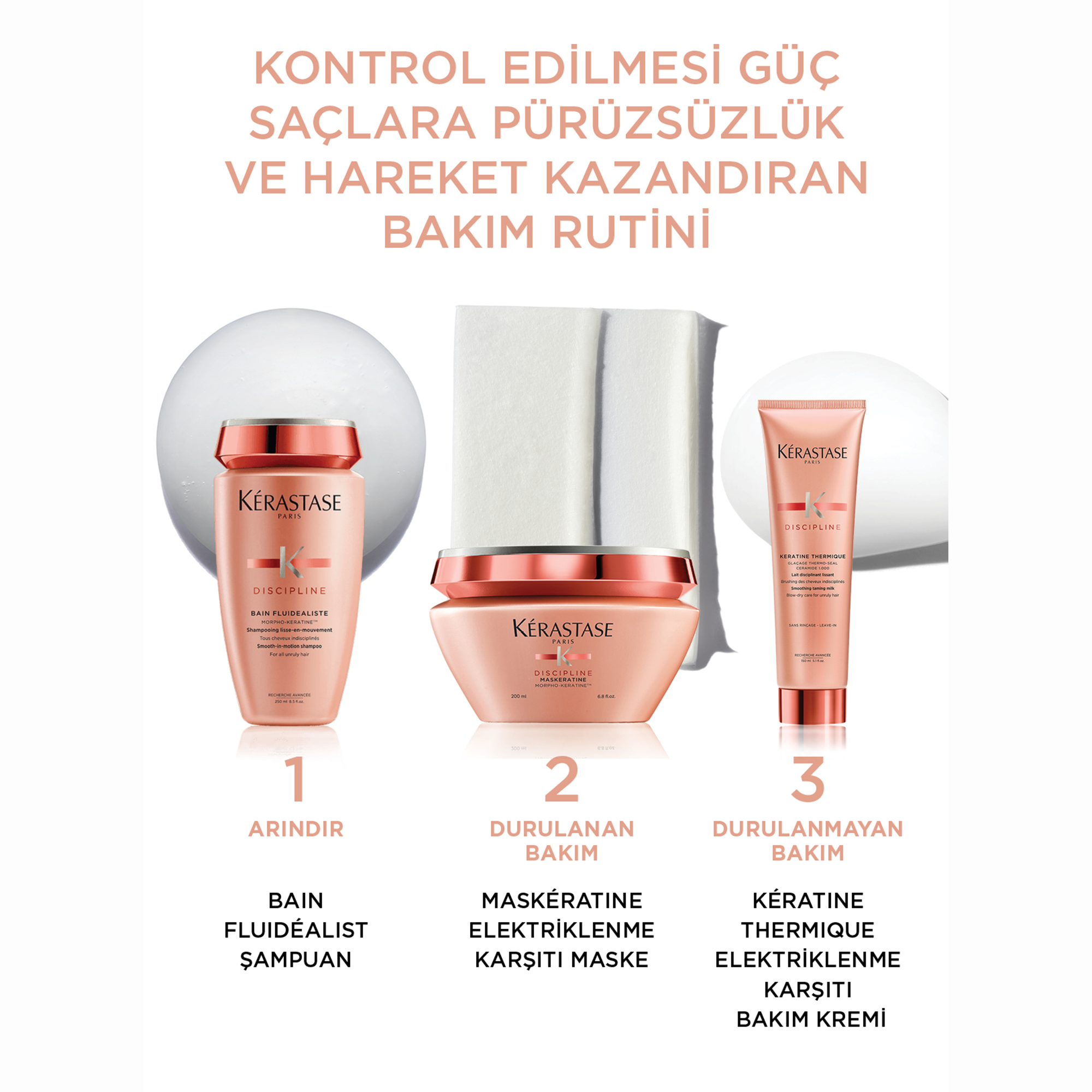 Kerastase Discipline Keratine Thermique Elektriklenme Karşıtı Şekillendirici Saç Bakım Kremi 150 ml – Saçın kontrolünü artıran, daha kolay şekillendirme imkânı sunan elektriklenme karşıtı krem.