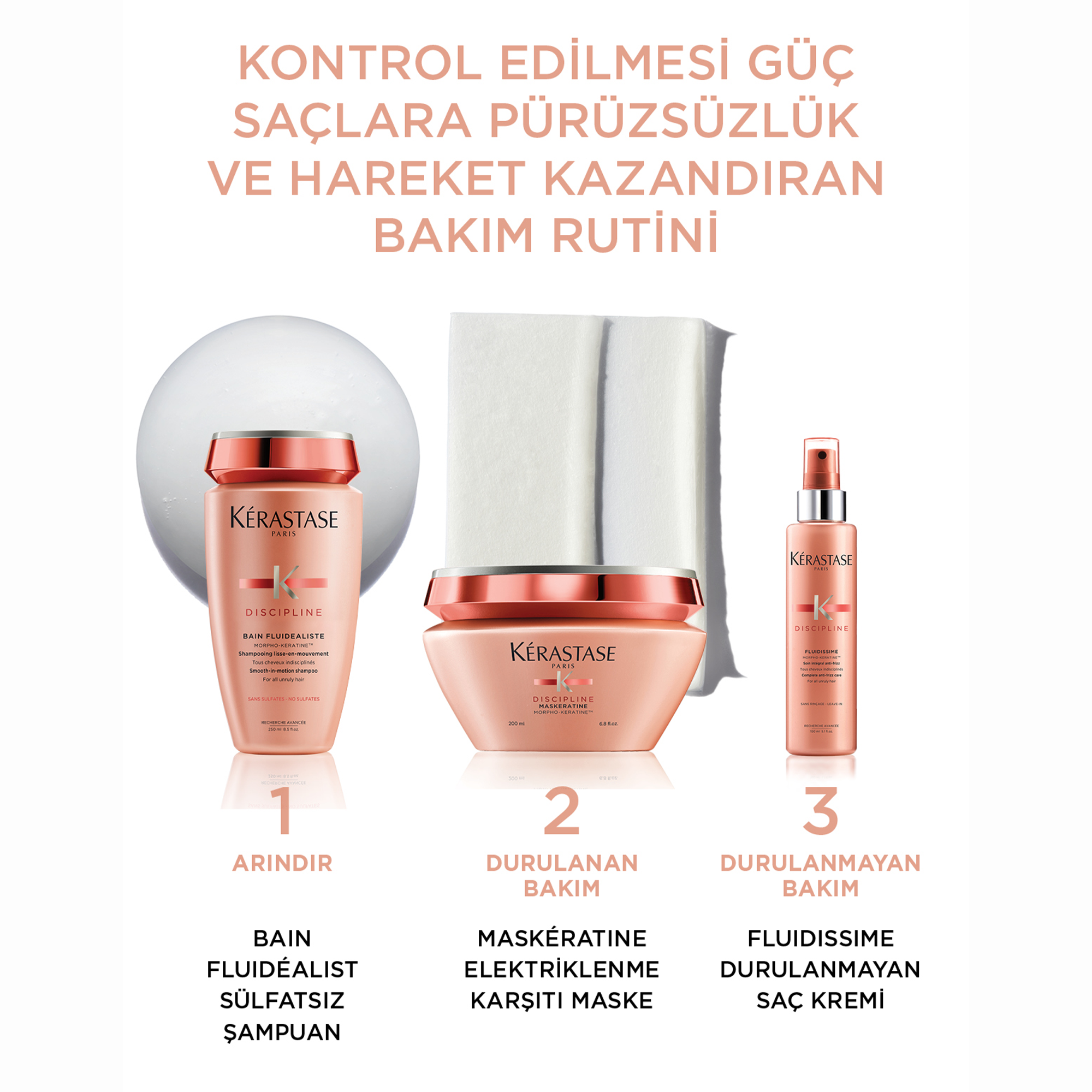 Kerastase Discipline Spray Fluidissime Isıya Karşı Koruyan ve Pürüzsüzlük Veren Elektriklenme Karşıtı Sprey 150 ml – Saçları ağırlaştırmadan pürüzsüzleştiren, ısıya karşı etkili koruma sunan bakım spreyi.