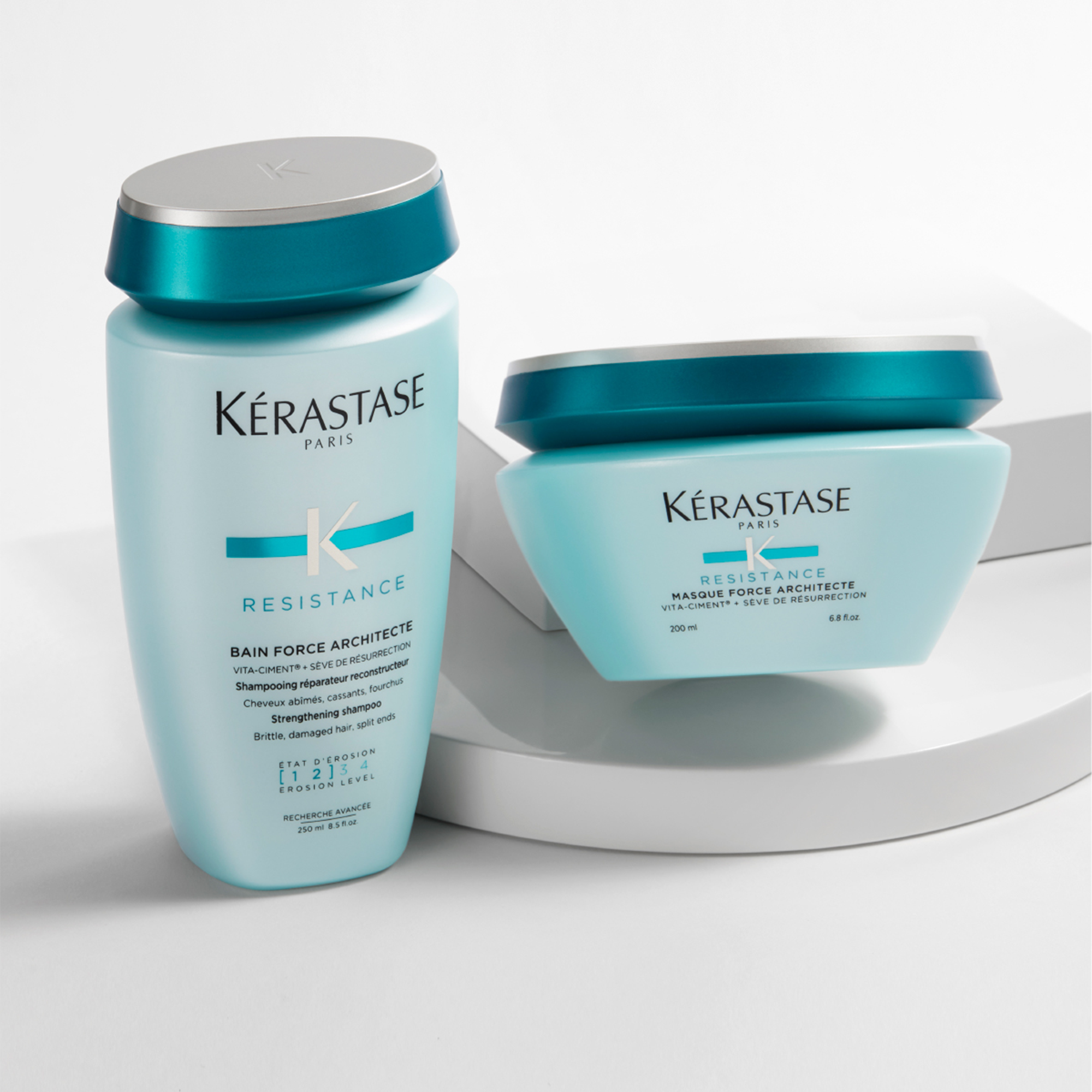 Kerastase Resistance Bain Force Architecte Yıpranmış Saçlar İçin Onarıcı Şampuan 250 ml – Hasar görmüş saçları kökten uca besleyen, canlandırıcı günlük şampuan.