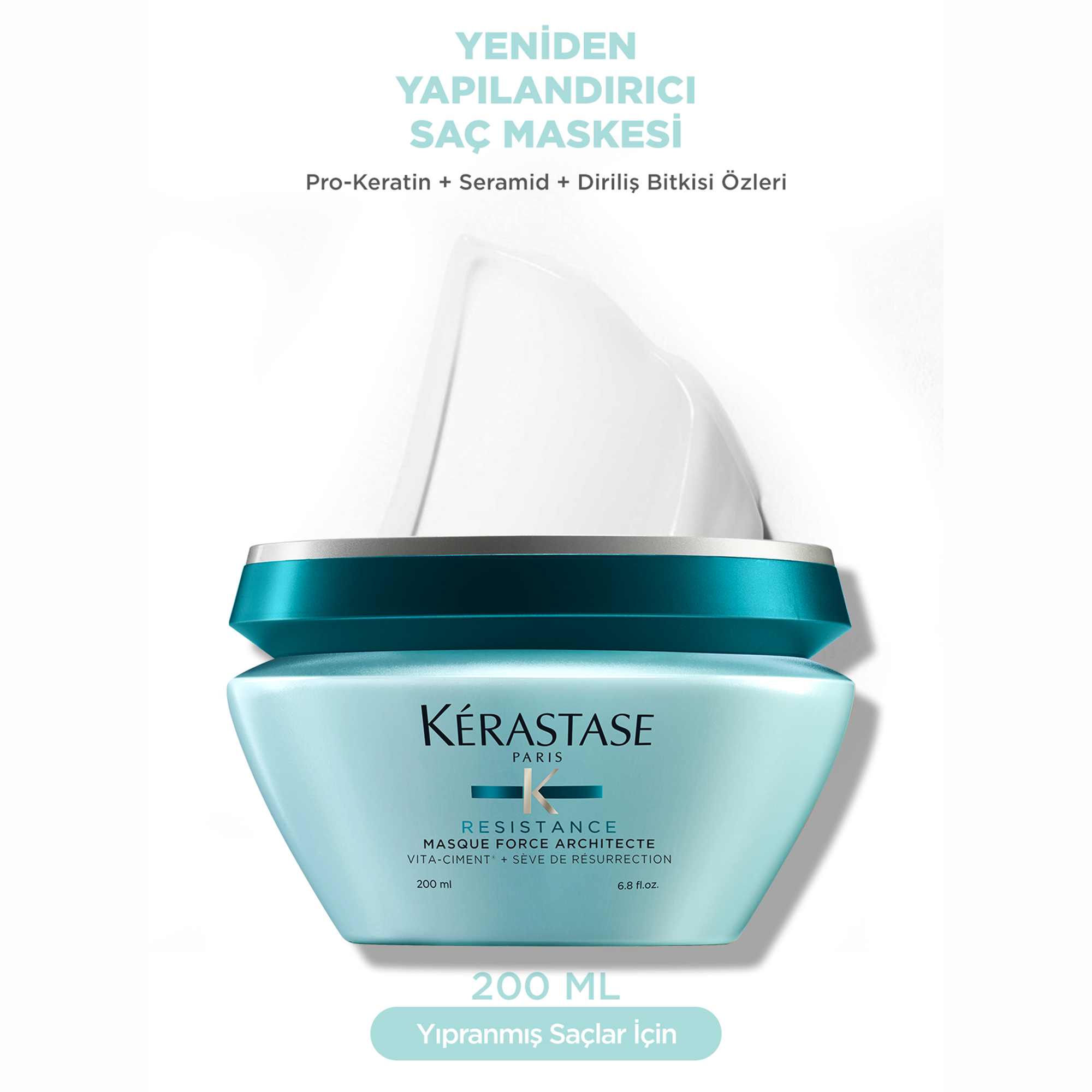 Kerastase Resistance Reconstruction Masque Force Architecte Zayıf ve Yıpranmış Saçlar için Onarıcı Maske 200 ml – Zayıf ve yıpranmış saçları derinlemesine onaran, güçlendiren yoğun bakım maskesi.