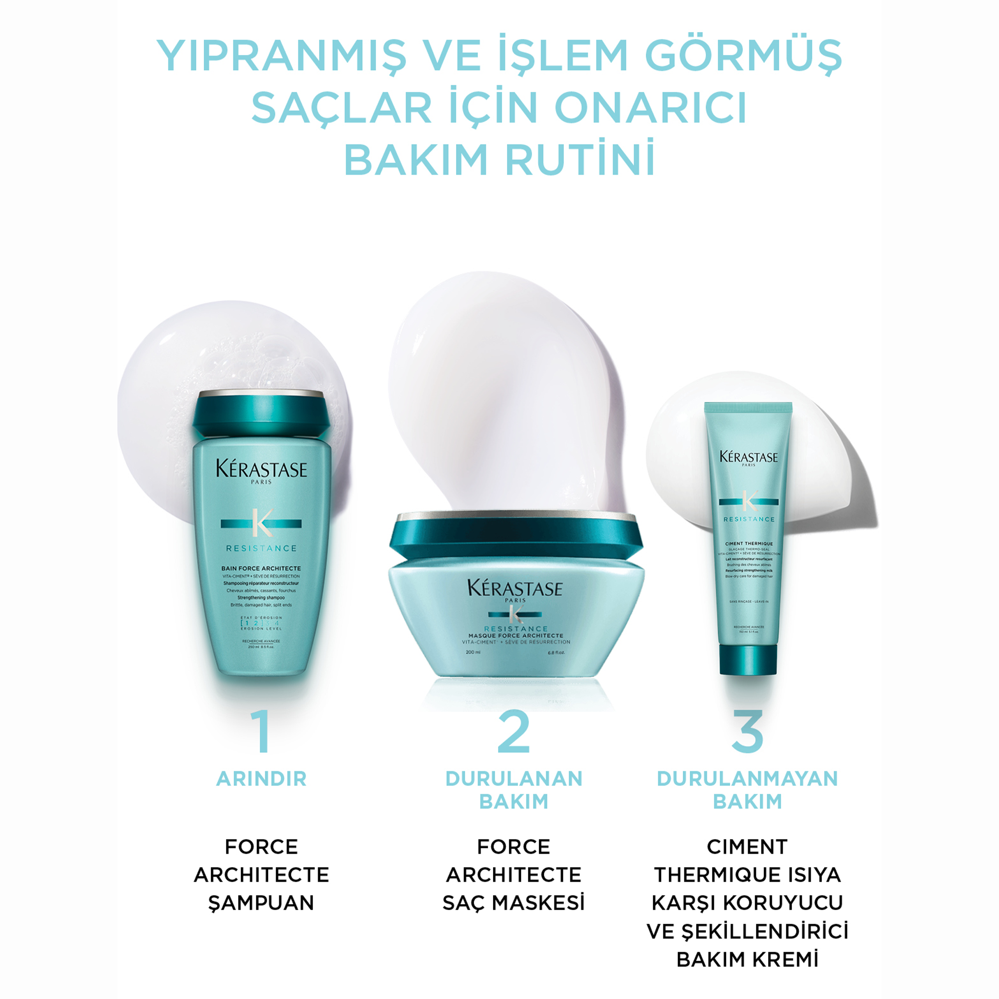 Kerastase Resistance Reconstruction Masque Force Architecte Zayıf ve Yıpranmış Saçlar için Onarıcı Maske 200 ml – Saç tellerini güçlendirerek daha sağlıklı bir görünüm elde etmenizi sağlayan bakım maskesi.