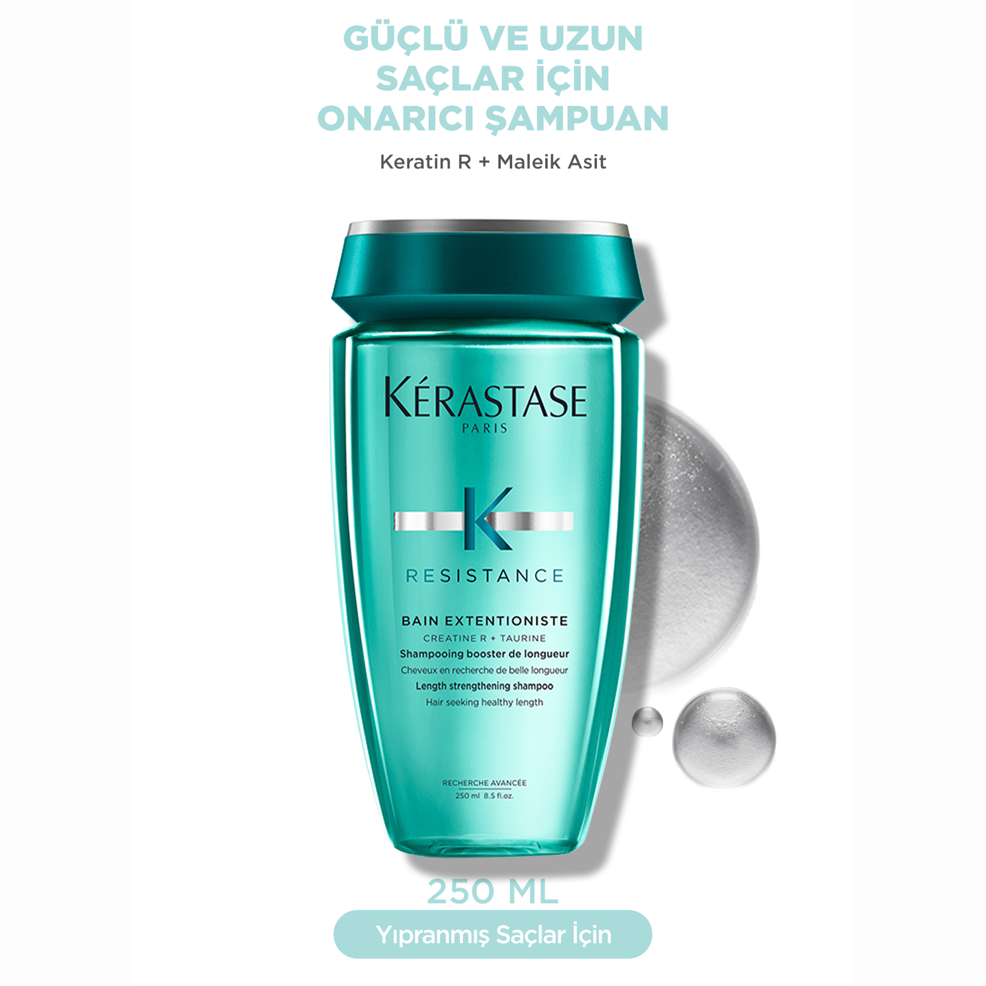 Kerastase Resistance Extentioniste Bain Extentioniste Daha Sağlıklı Uzayan Güçlü Saçlar İçin Onarıcı Şampuan 250 ml - Saç Uzamasını Destekleyen ve Saç Tellerini Güçlendiren Onarıcı Şampuan
