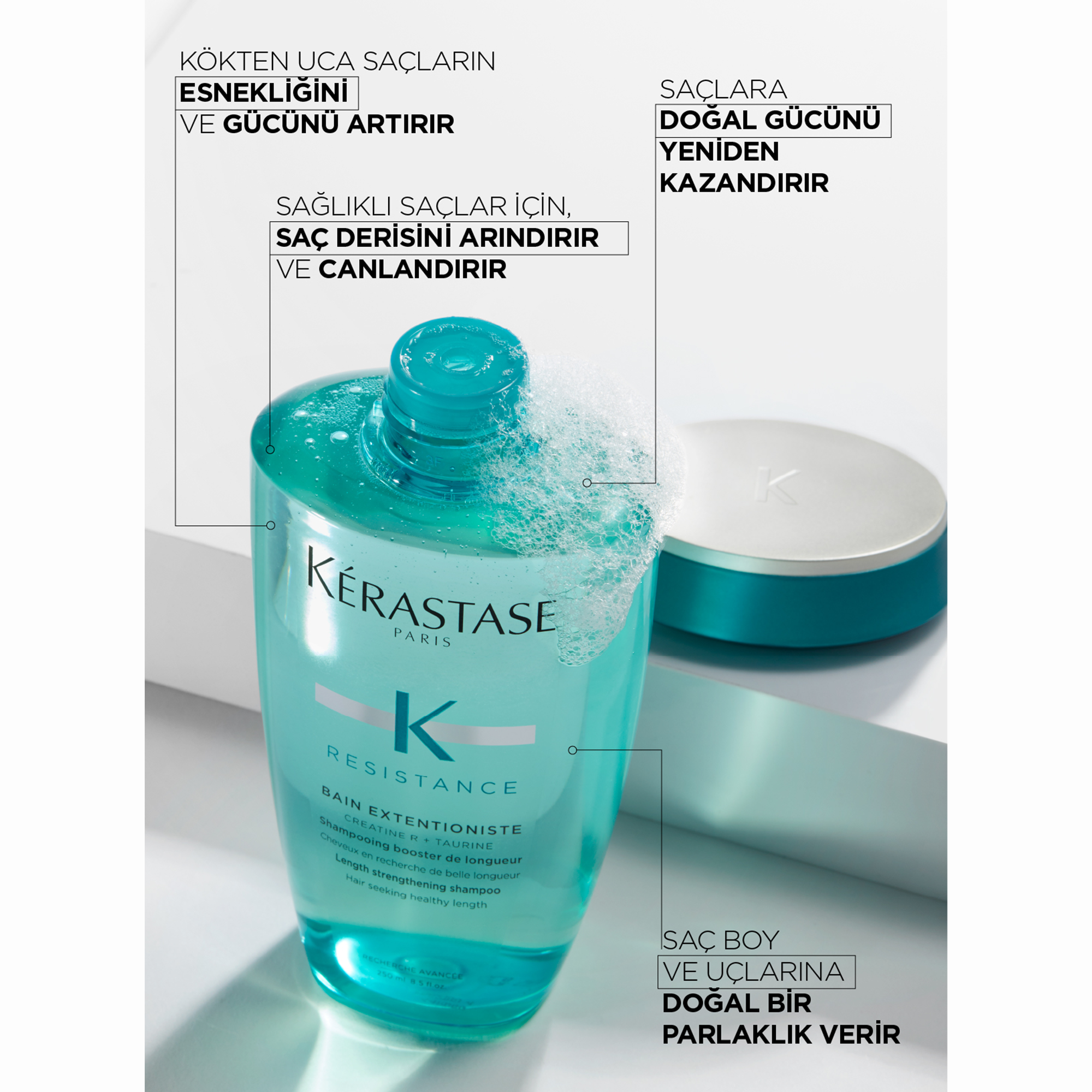 Kerastase Resistance Extentioniste Bain Extentioniste Daha Sağlıklı Uzayan Güçlü Saçlar İçin Onarıcı Şampuan 250 ml - Kırılmaları Azaltarak Saçın Uçtan Köke Güçlenmesini Sağlayan Günlük Şampuan
