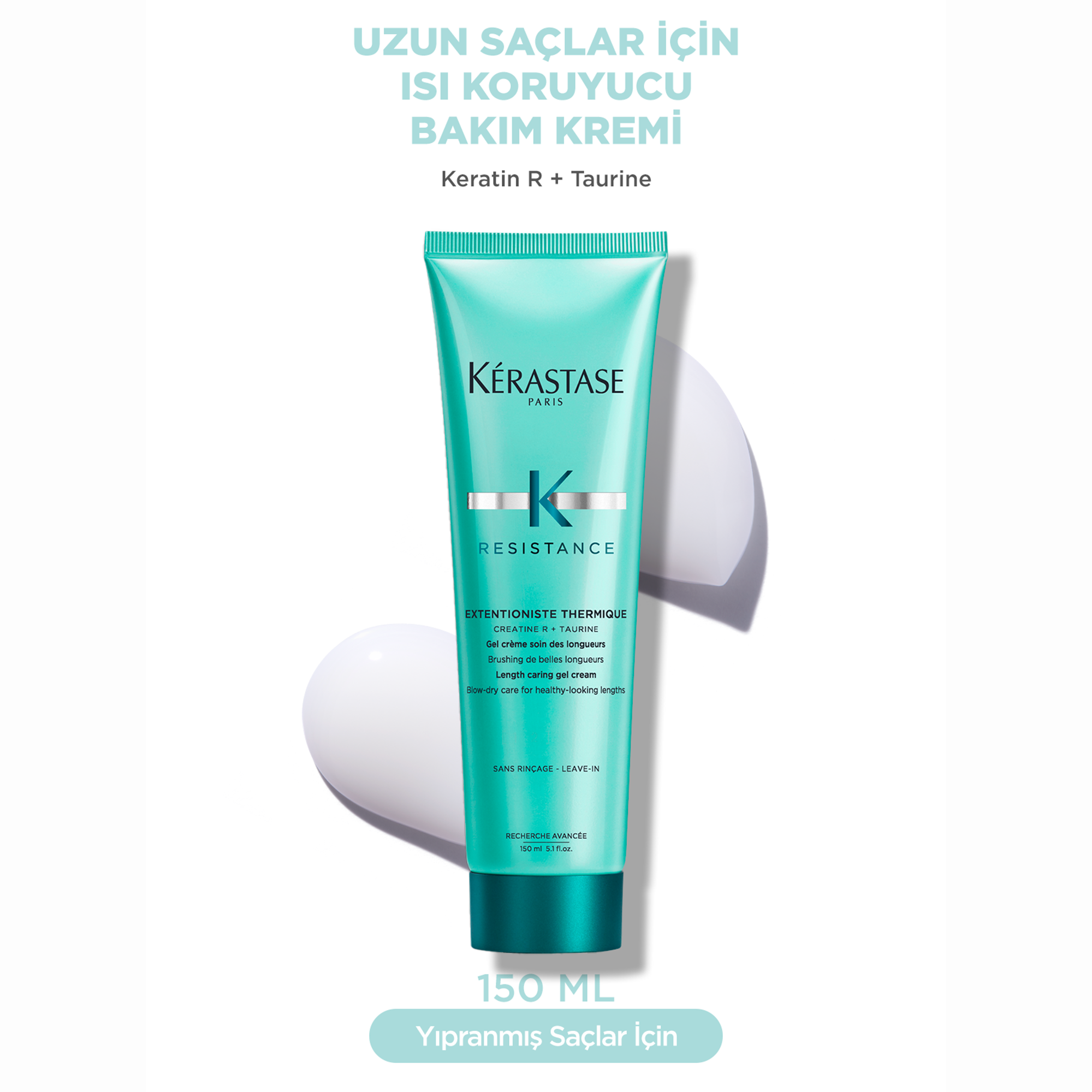 Kerastase Resistance Extentioniste Thermique Uzun Saçlar için Isıya Karşı Koruyucu Bakım Kremi 150 ml - Uzun saçları ısıya karşı koruyarak, kırılmaları engelleyen ve saçı güçlendiren bakım kremi